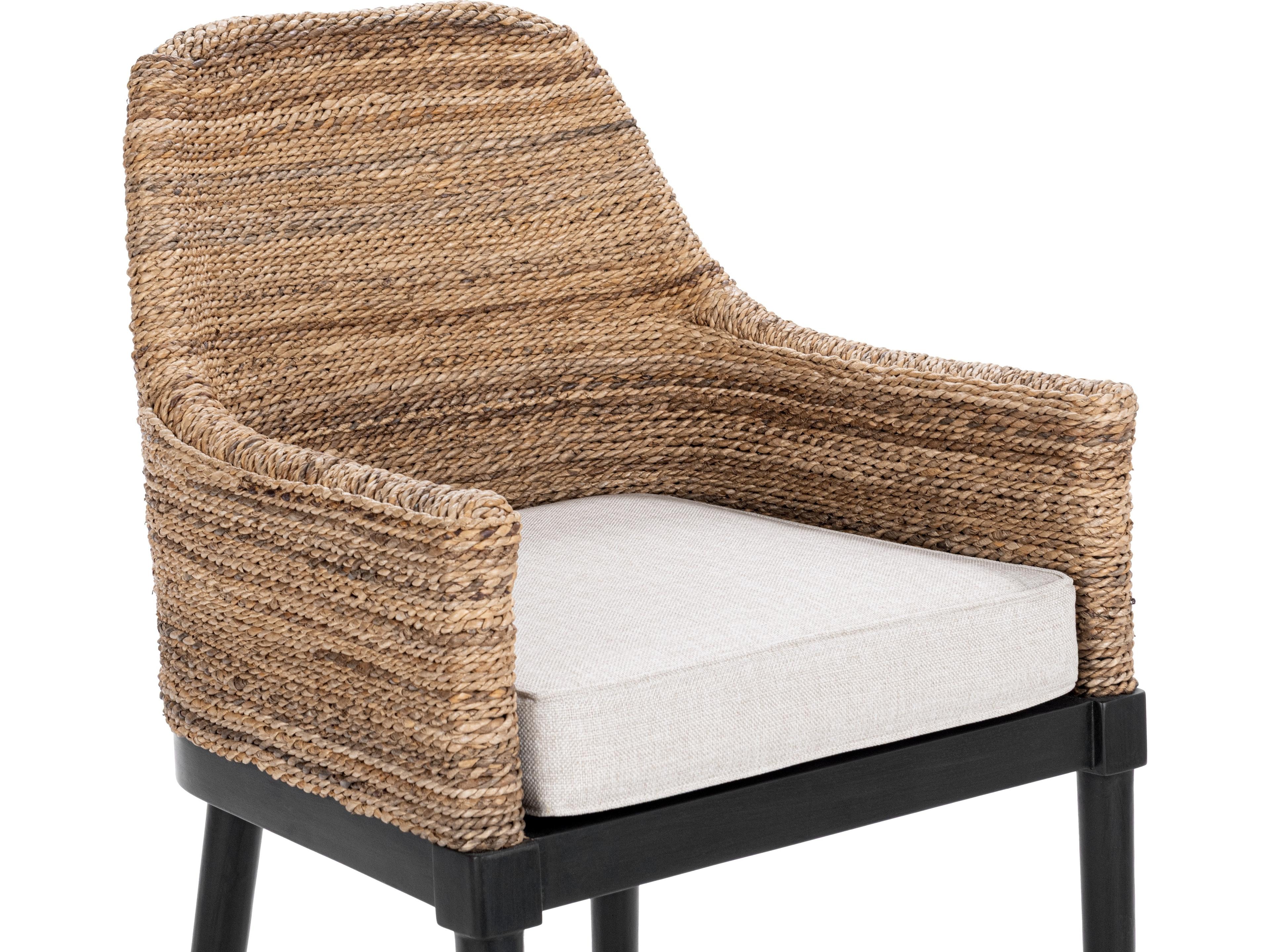 Classic Home Rey Natural Upholstered Mahogany Wood Counter Stool