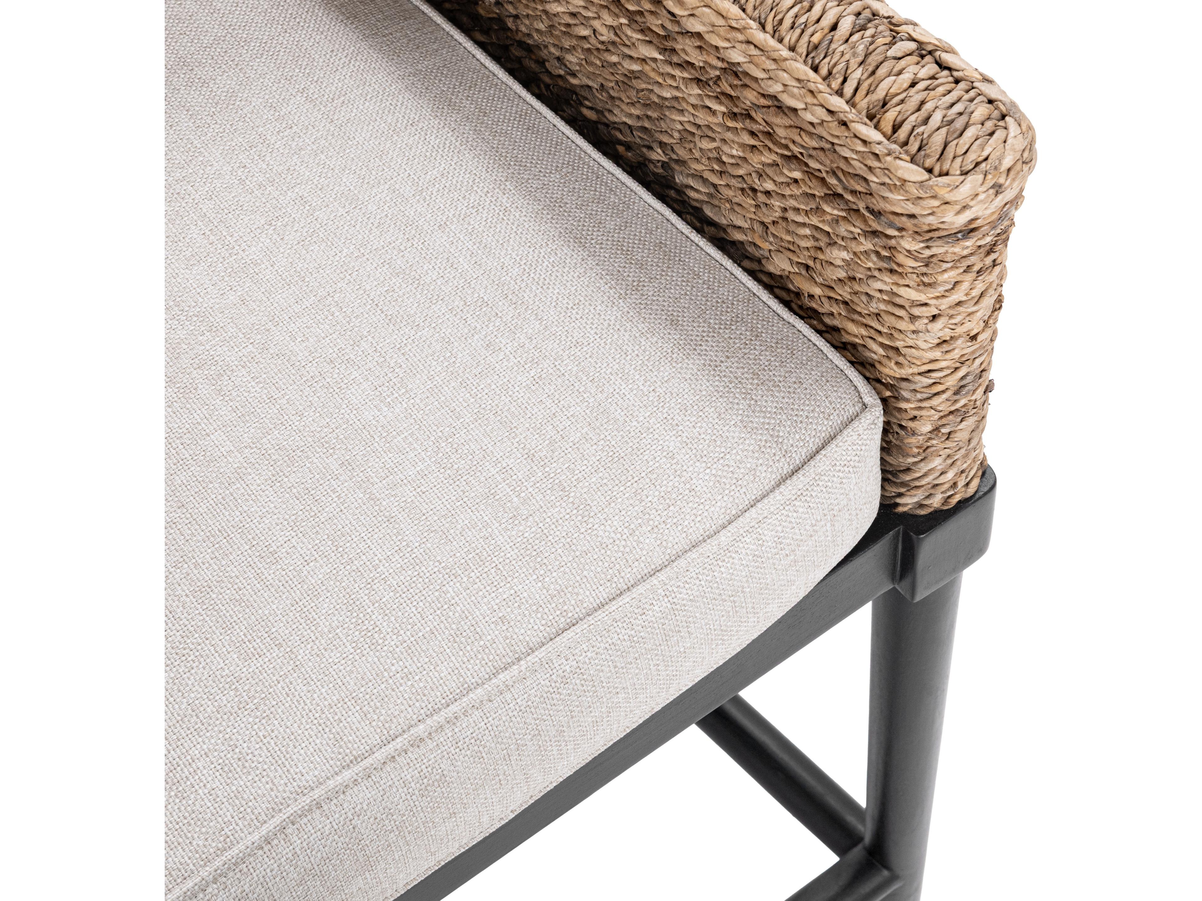 Classic Home Rey Natural Upholstered Mahogany Wood Counter Stool