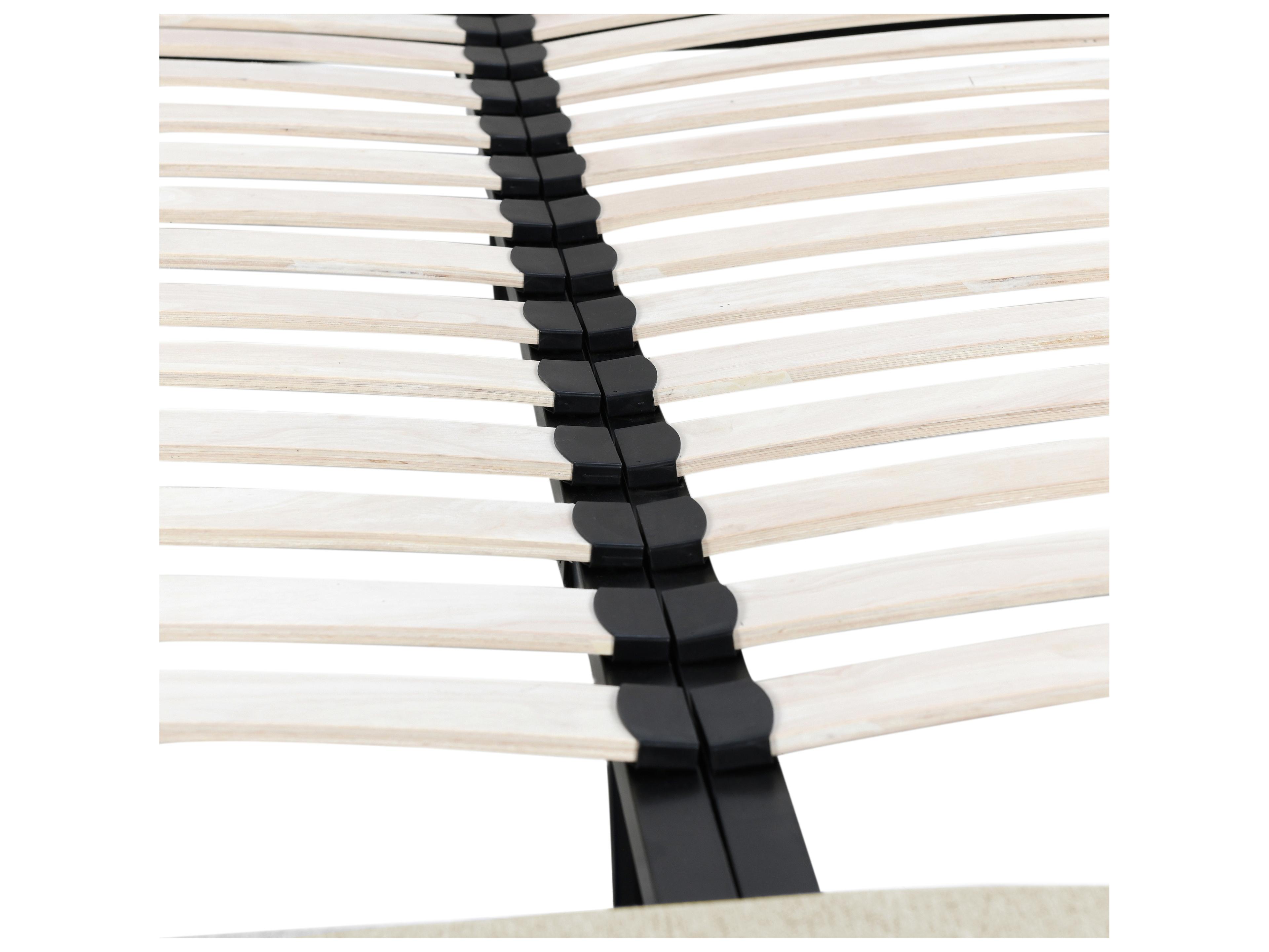 Classic Home Tate Cream White Acacia Wood Upholstered Queen Platform Bed