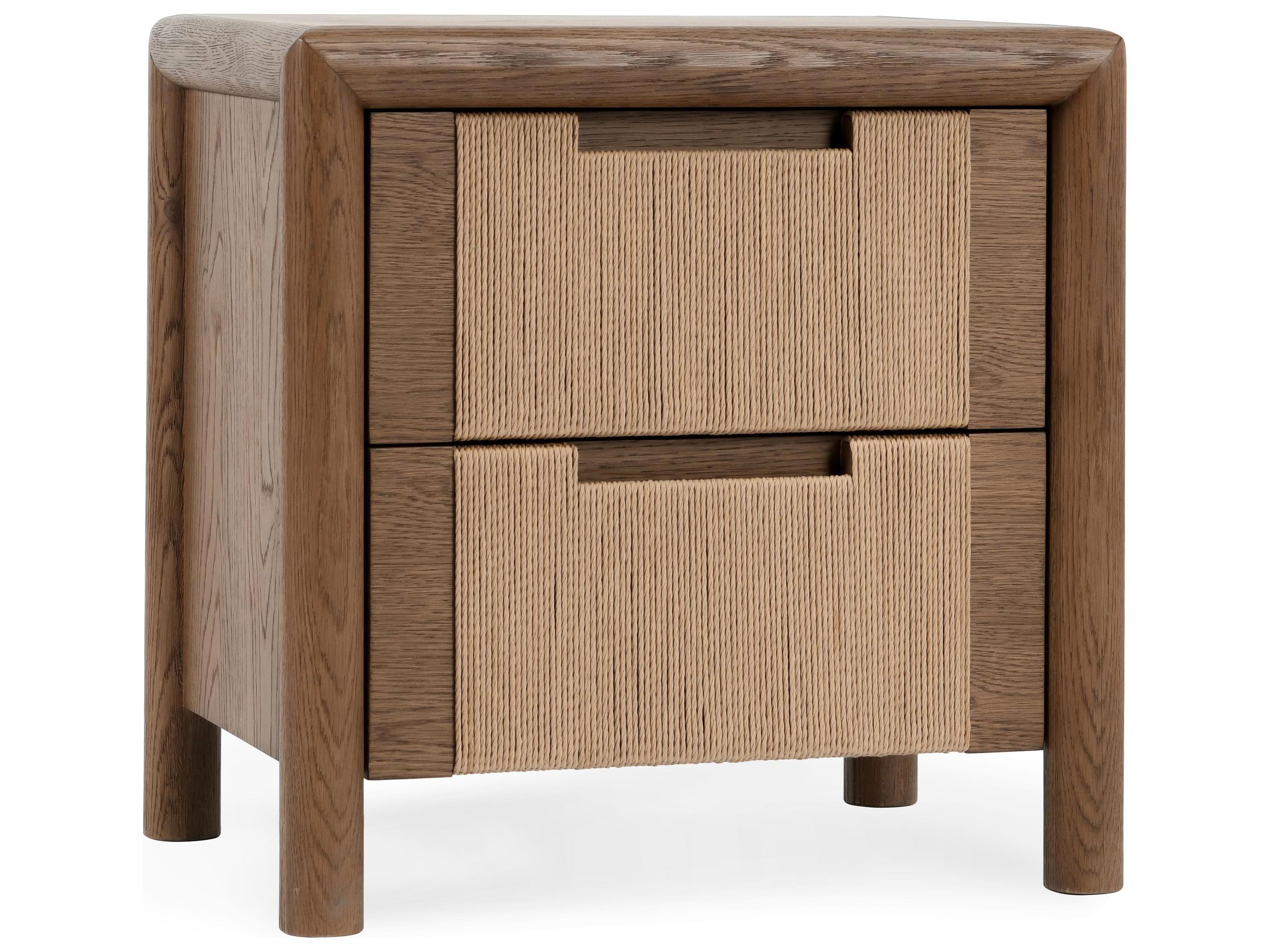 Classic Home Corda 2-Drawers Natural Oak Wood Nightstand