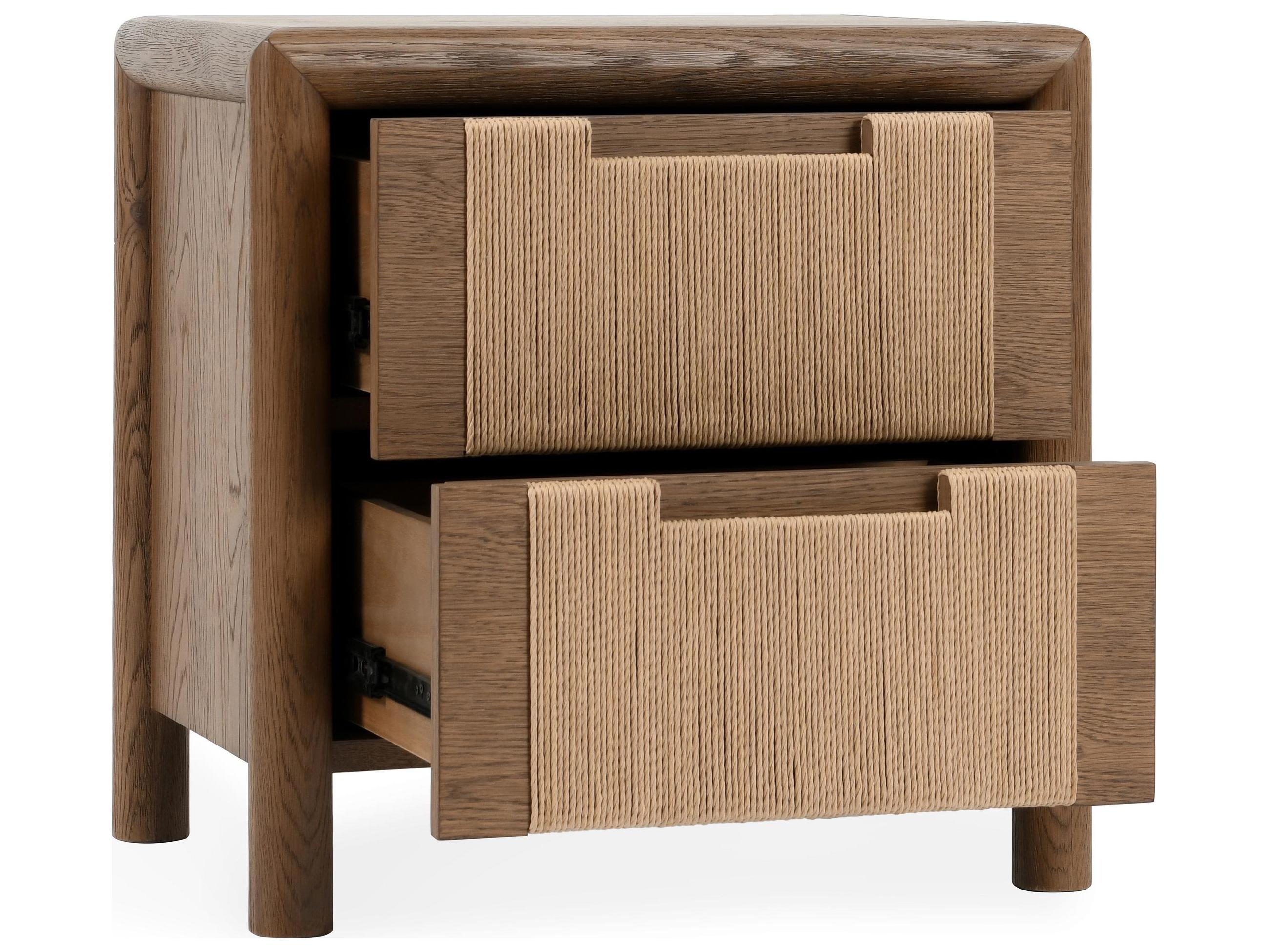 Classic Home Corda 2-Drawers Natural Oak Wood Nightstand
