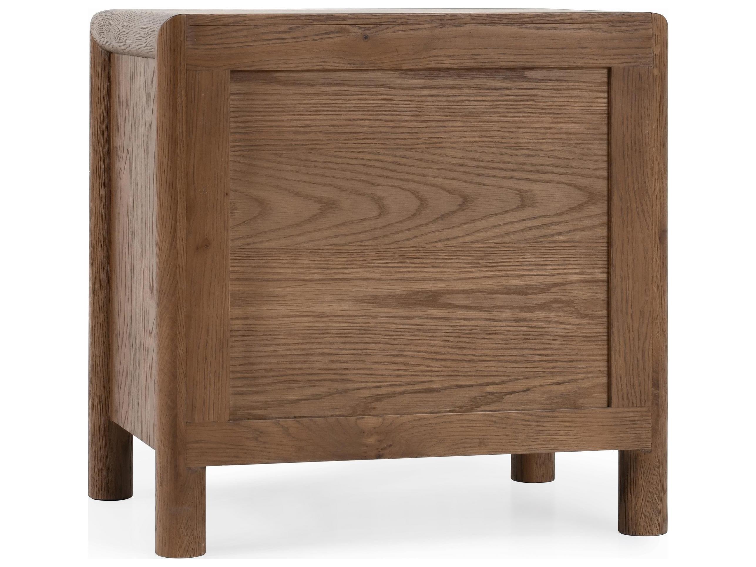 Classic Home Corda 2-Drawers Natural Oak Wood Nightstand