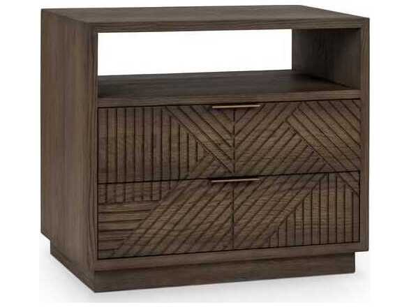 Classic Home Santa Clara 2-Drawers Brown Oak Wood Nightstand