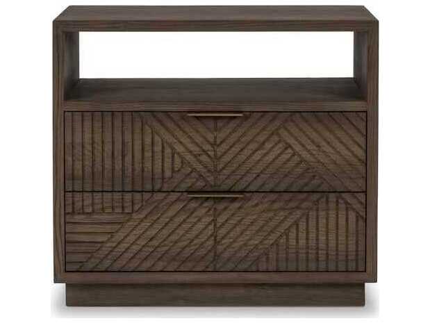 Classic Home Santa Clara 2-Drawers Brown Oak Wood Nightstand