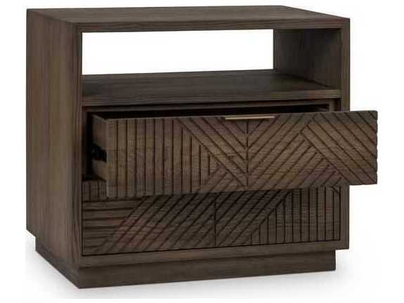 Classic Home Santa Clara 2-Drawers Brown Oak Wood Nightstand