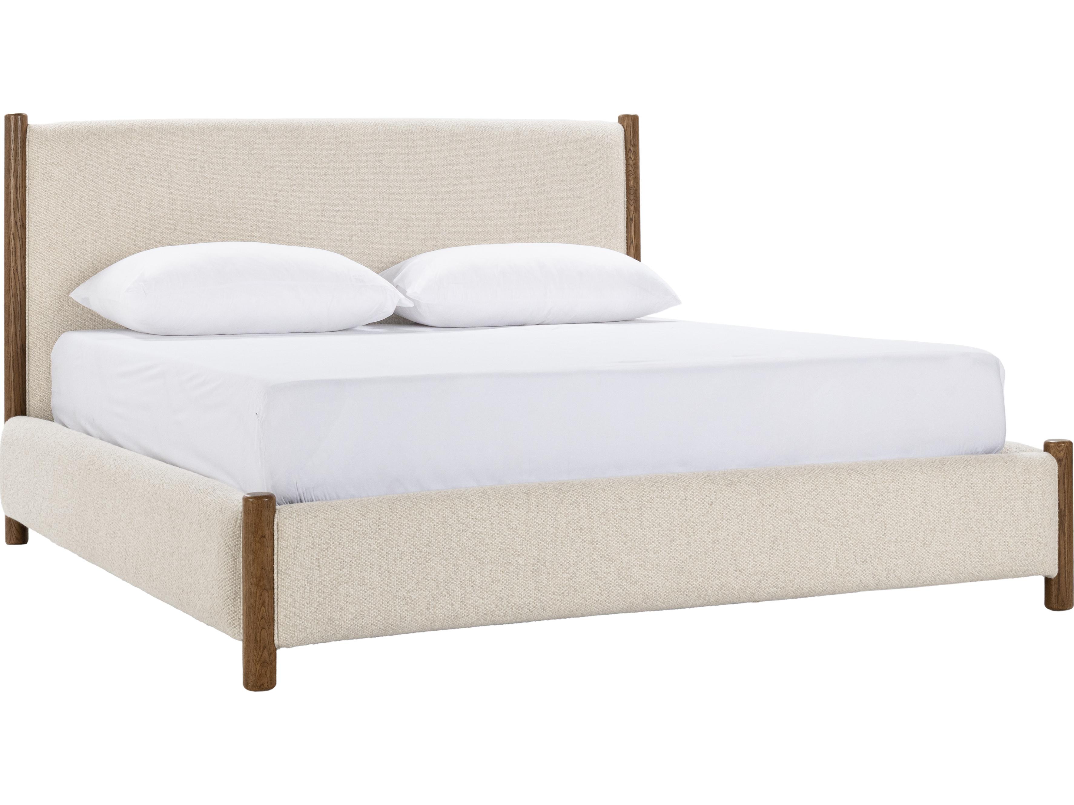 Classic Home Bennington Dusty Beige Ash Wood Upholstered King Platform Bed