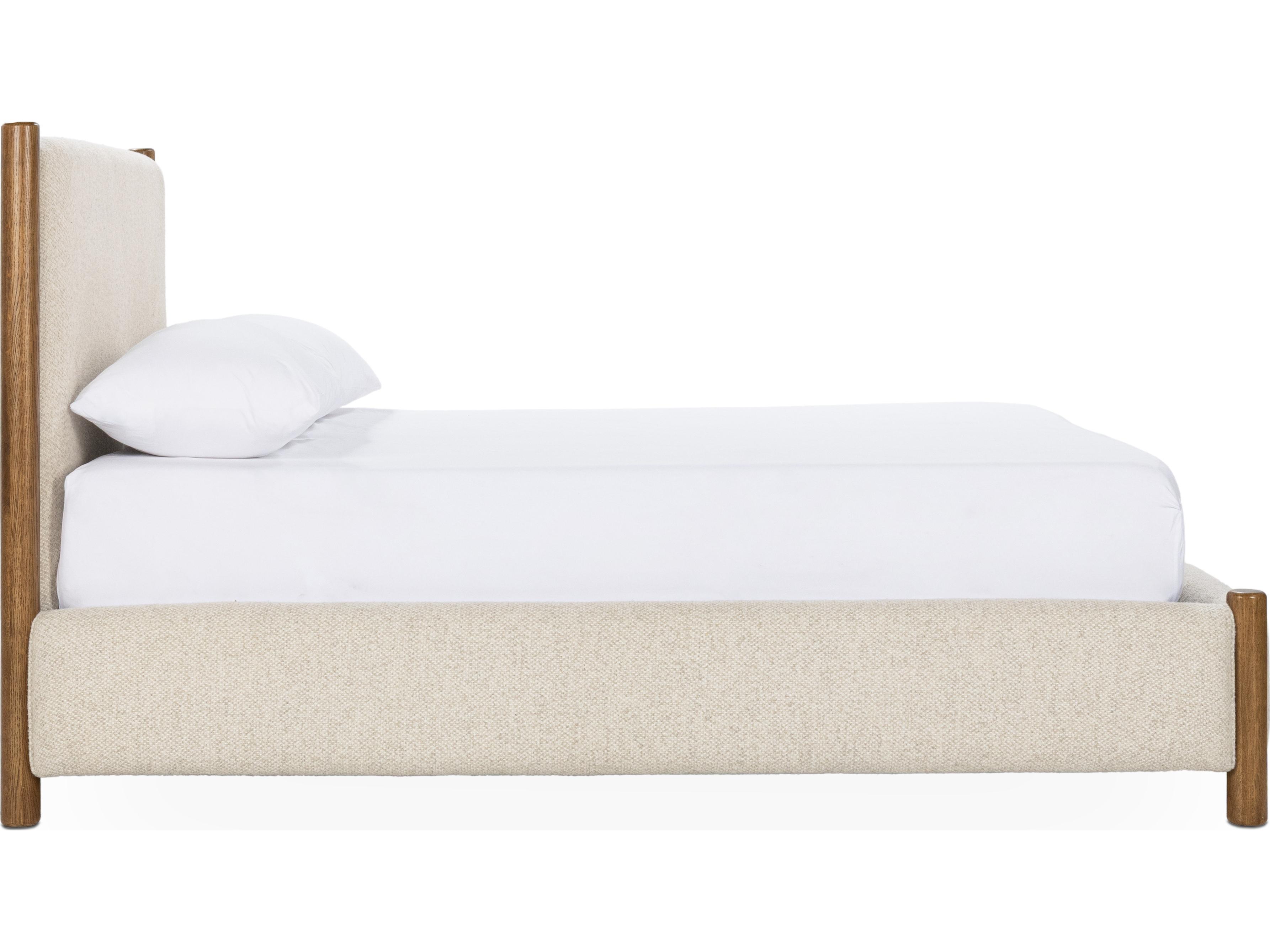 Classic Home Bennington Dusty Beige Ash Wood Upholstered King Platform Bed