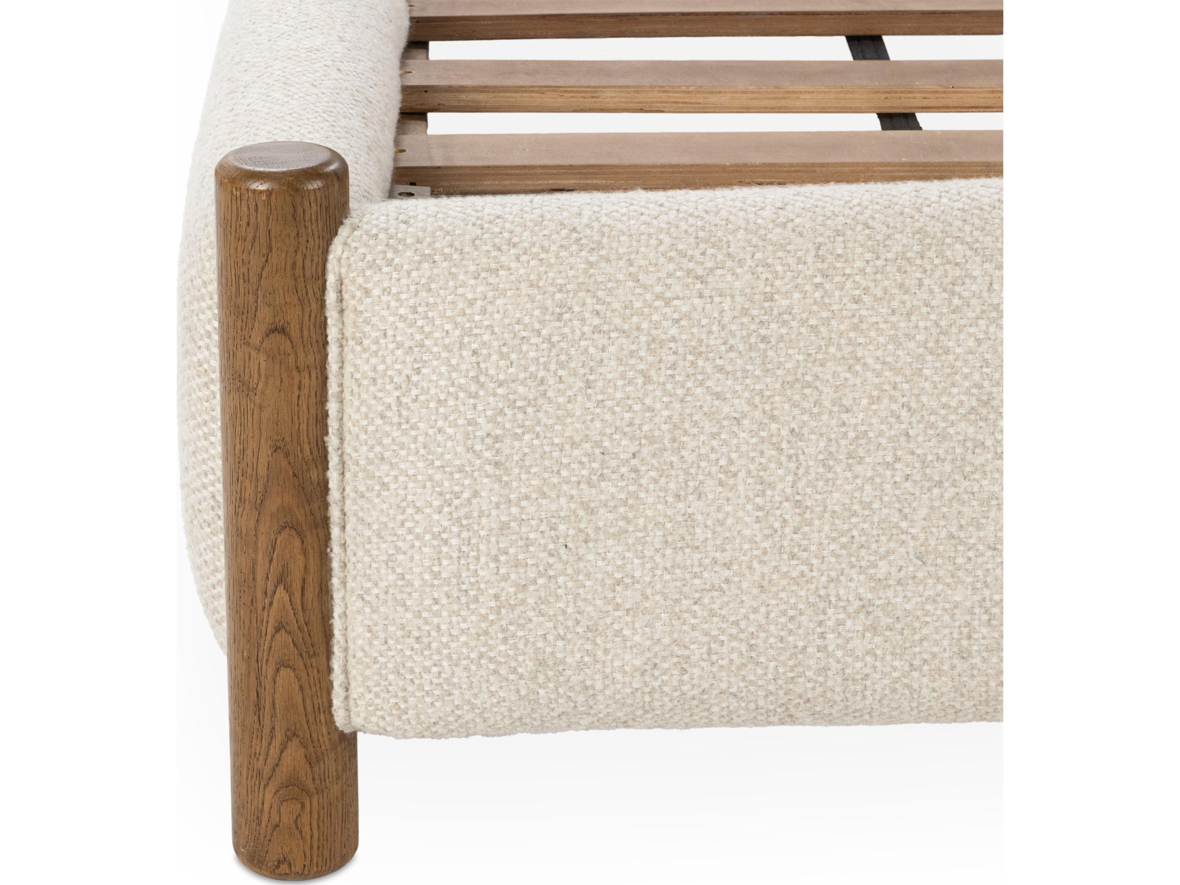 Classic Home Bennington Dusty Beige Ash Wood Upholstered King Platform Bed