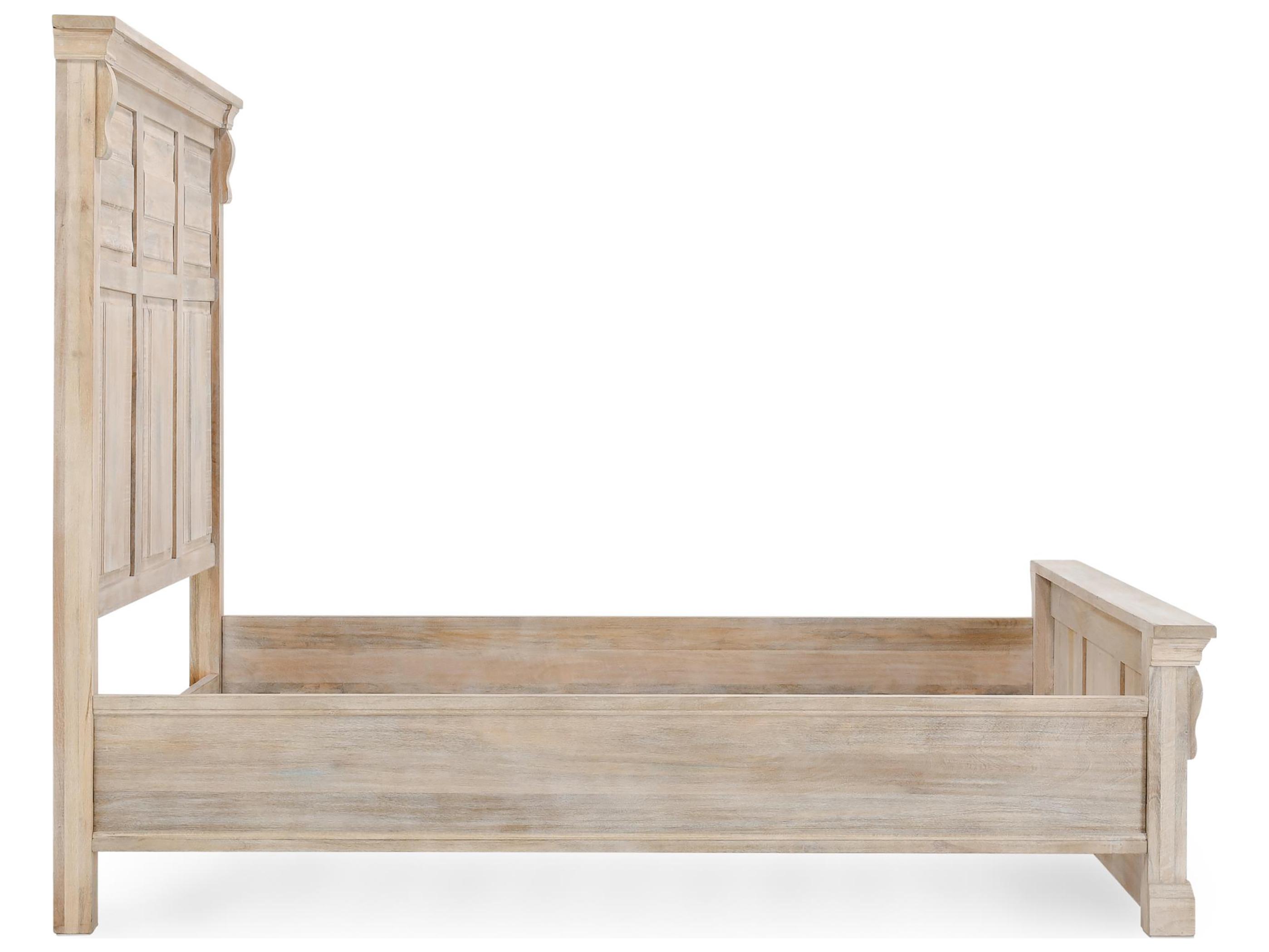 Classic Home Adelaide White Wash Hardwood Wood Queen Panel Bed