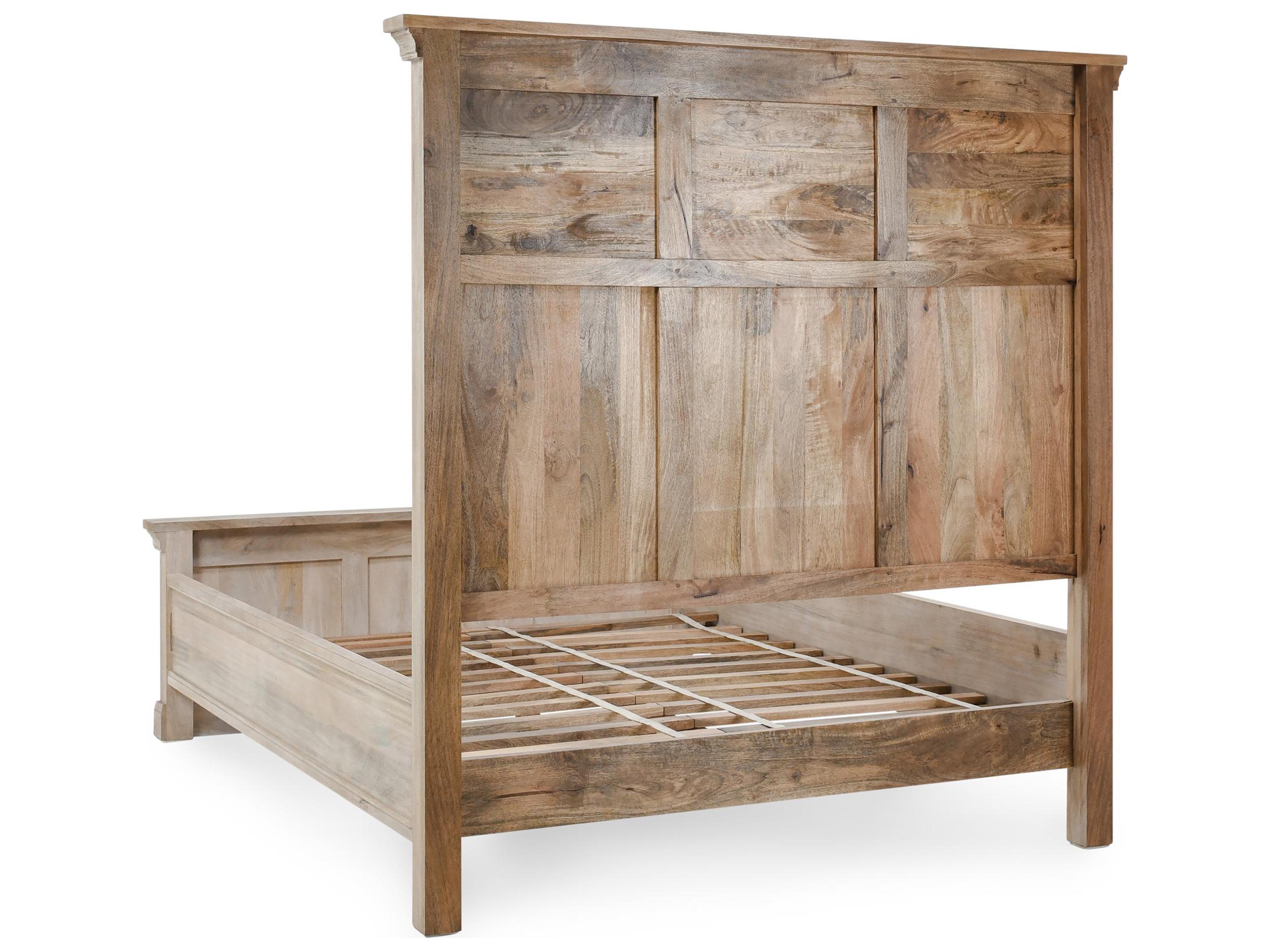 Classic Home Adelaide White Wash Hardwood Wood Queen Panel Bed