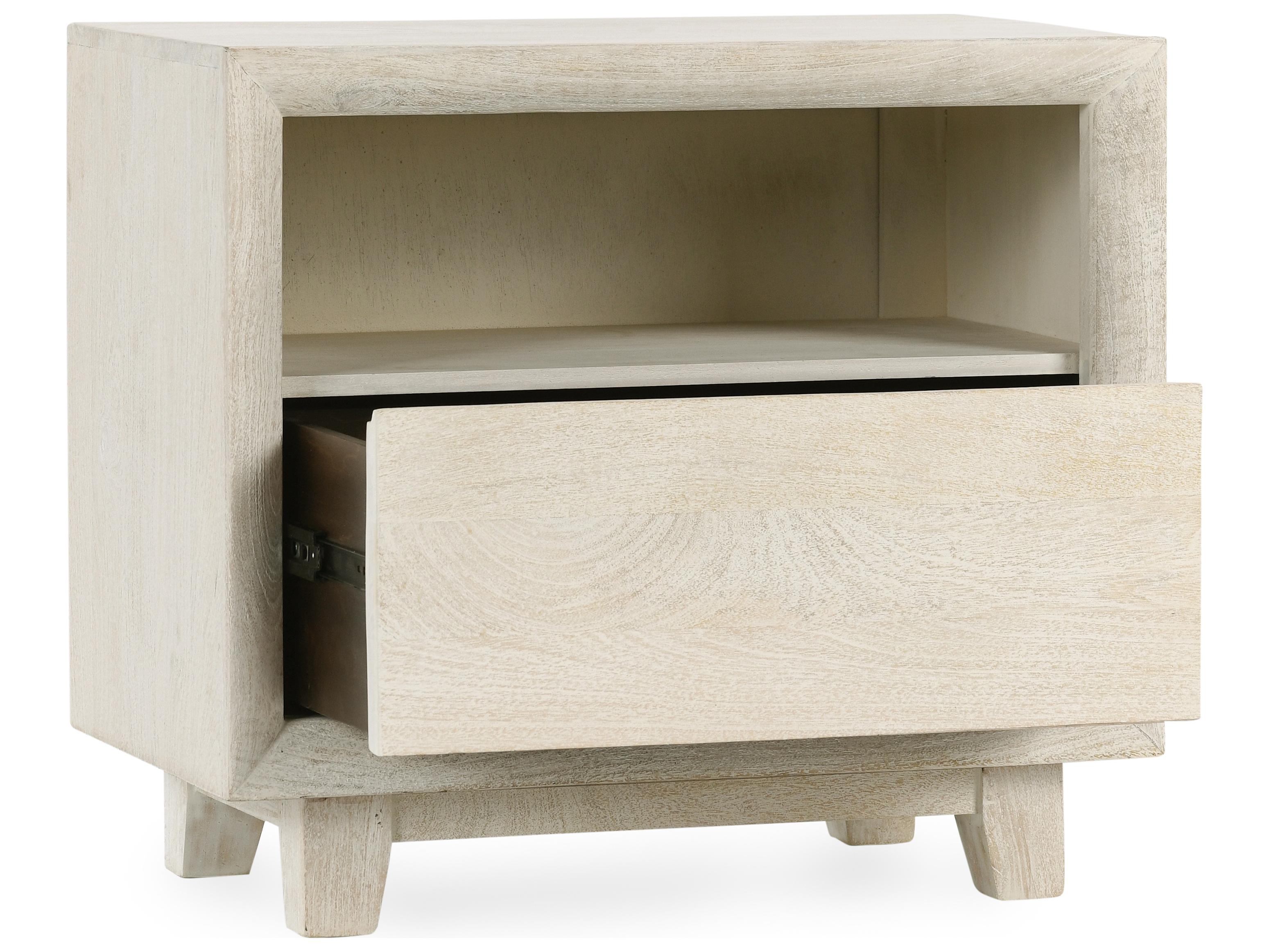 Classic Home Reece 1-Drawer Beige Mango Wood Nightstand