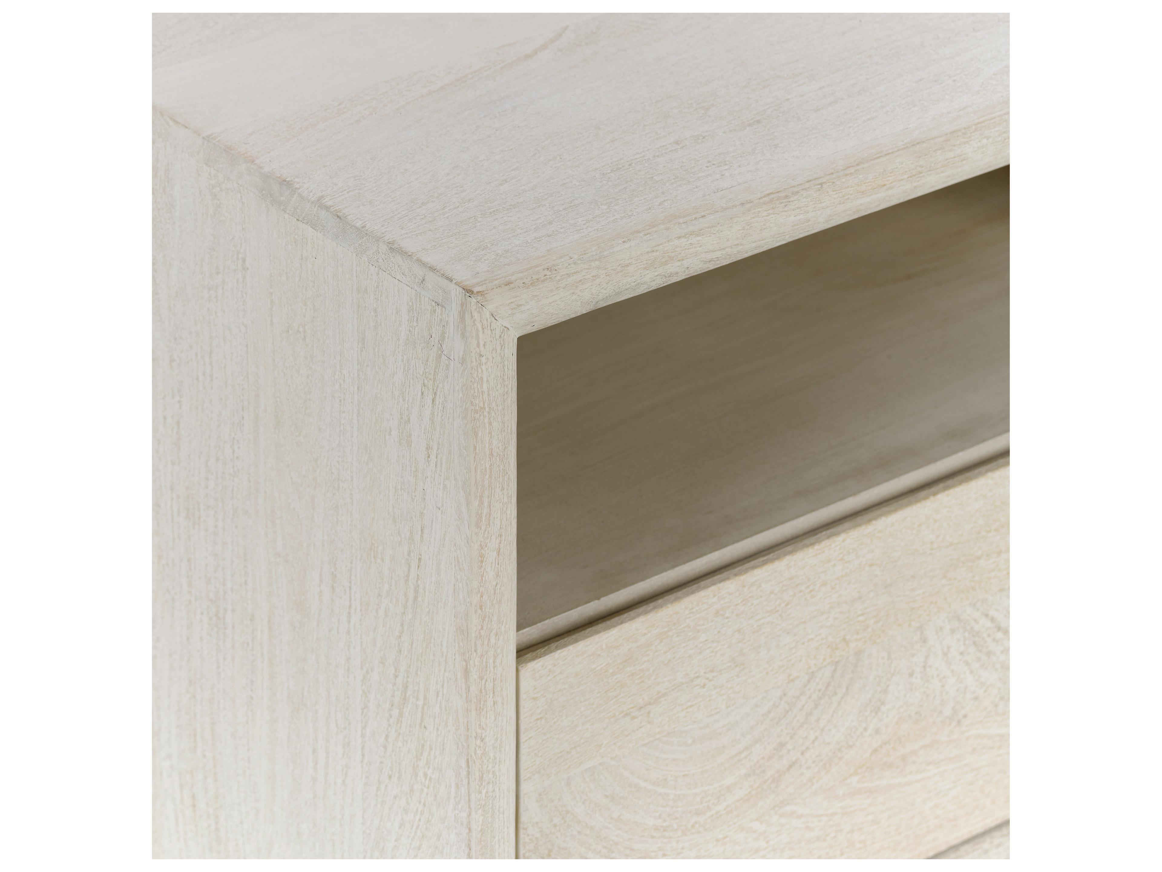 Classic Home Reece 1-Drawer Beige Mango Wood Nightstand