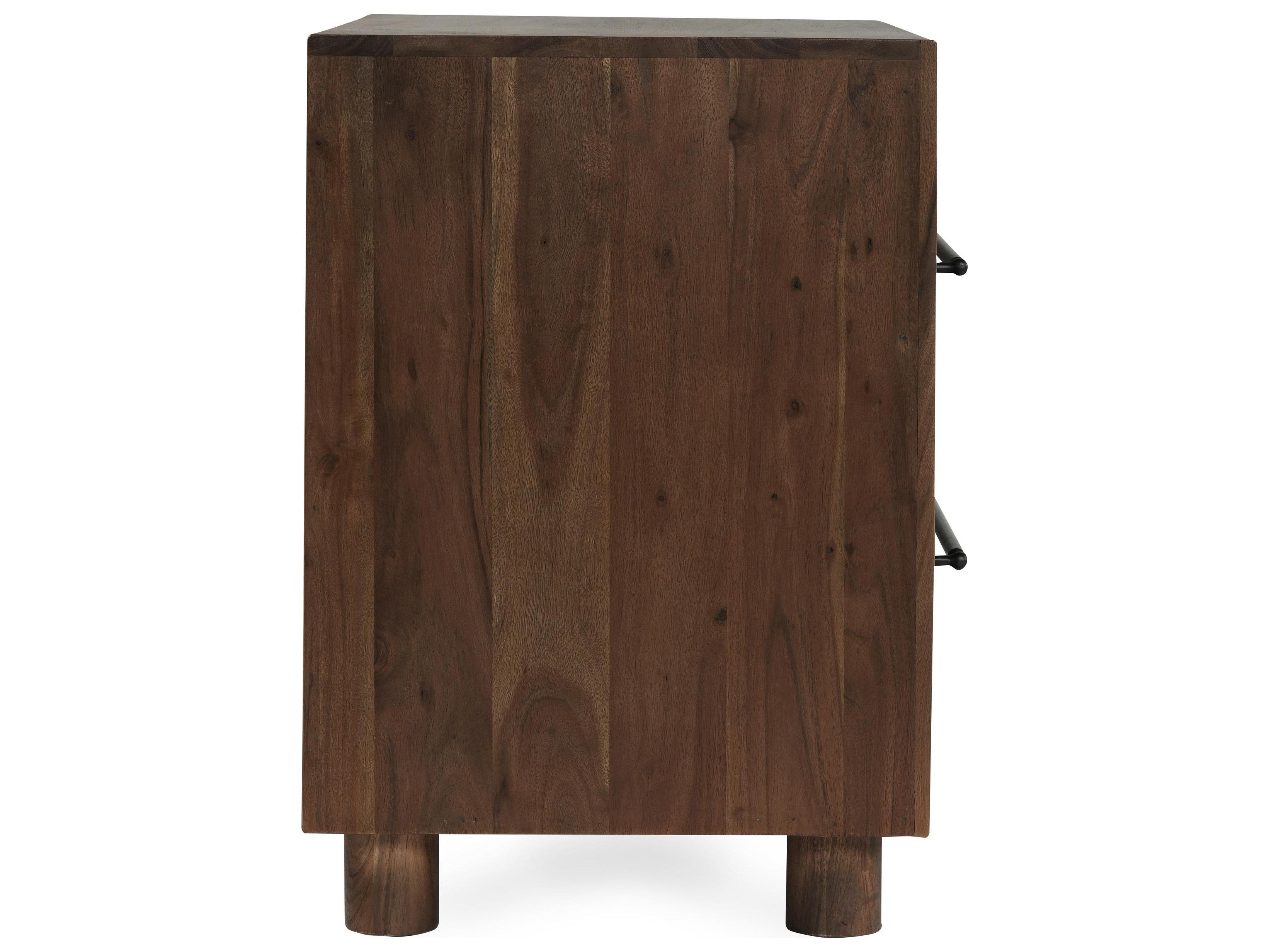 Classic Home Jaxon 2-Drawers Acacia Wood Nightstand