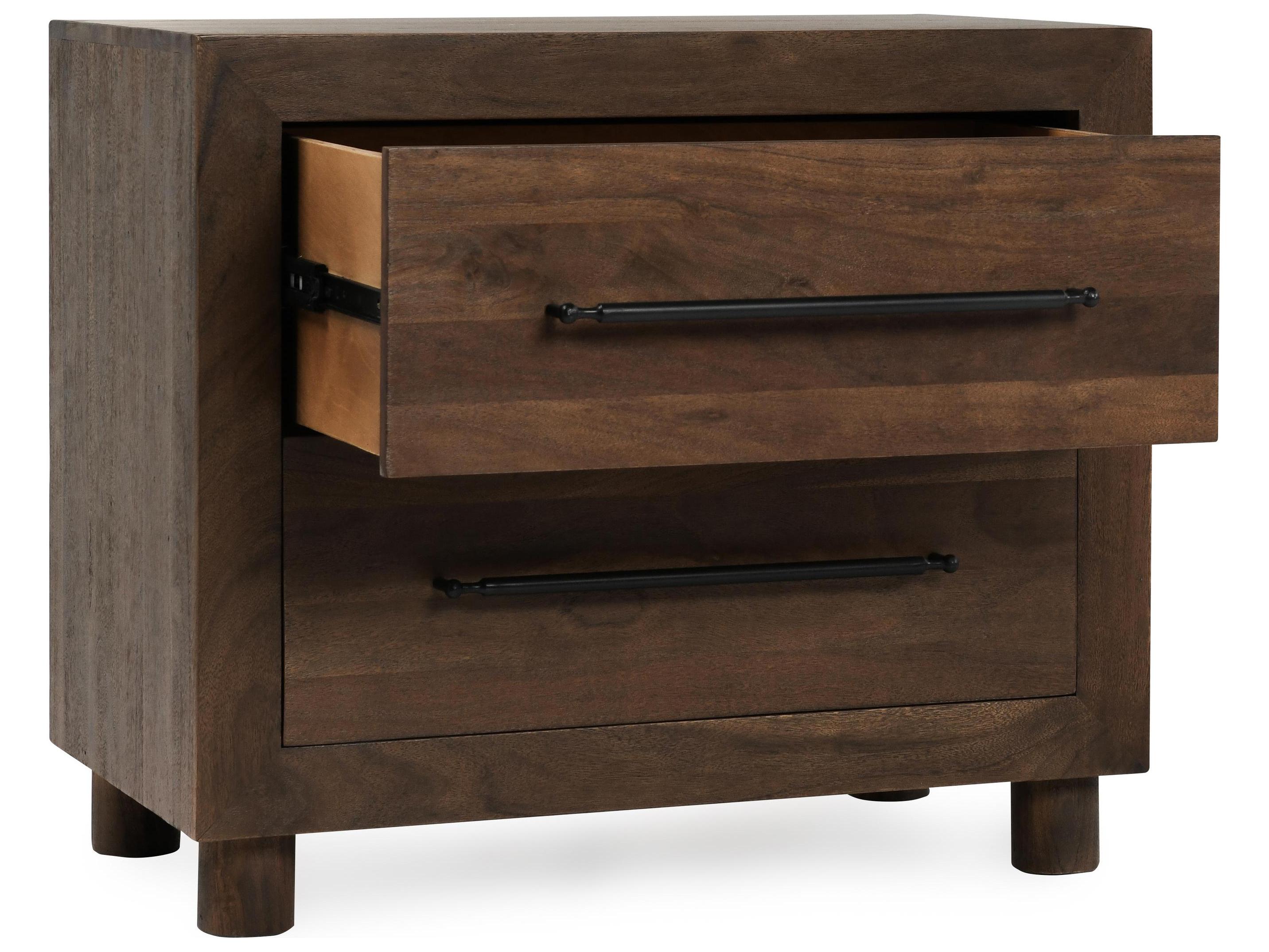 Classic Home Jaxon 2-Drawers Acacia Wood Nightstand