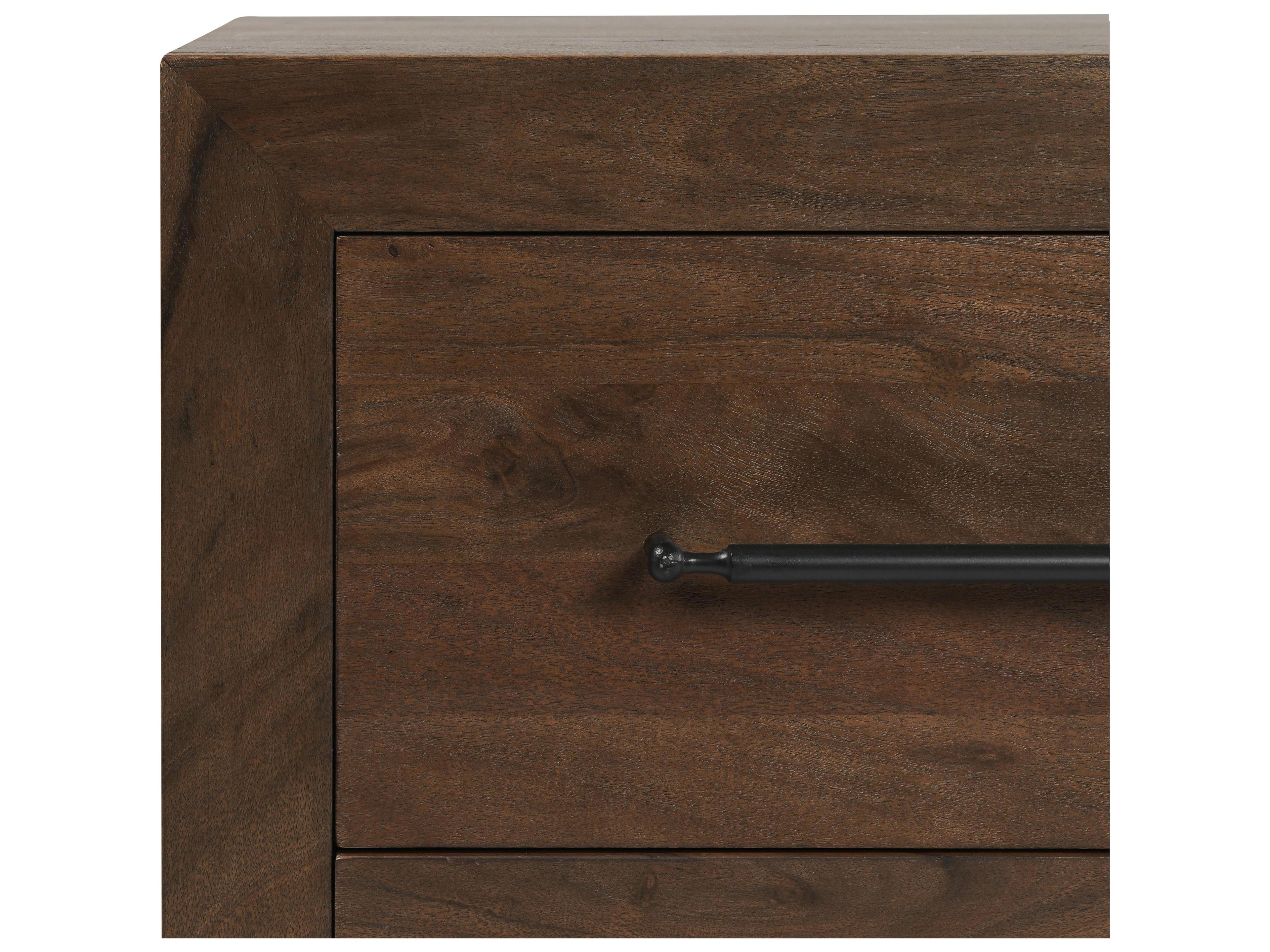 Classic Home Jaxon 2-Drawers Acacia Wood Nightstand