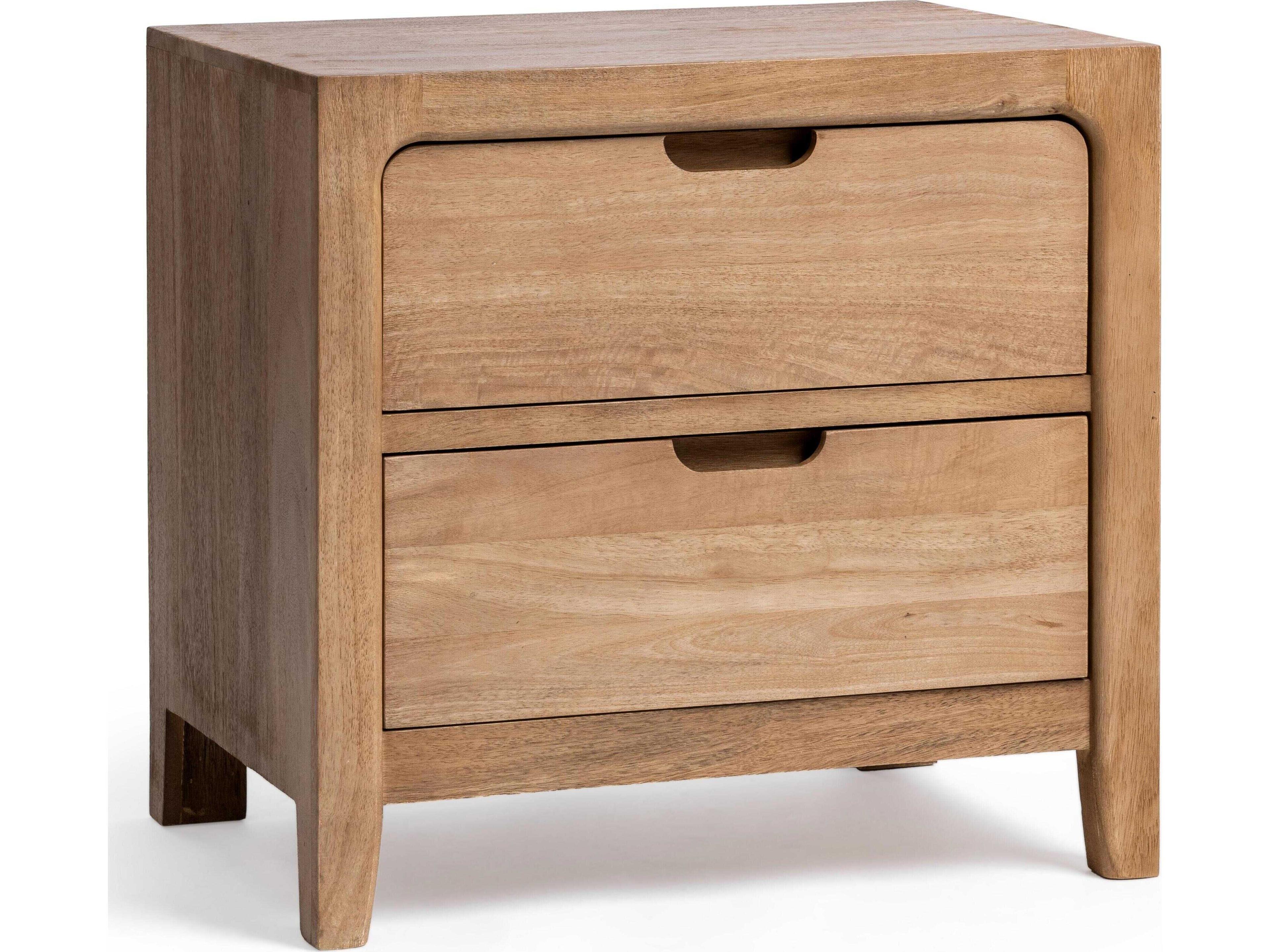 Classic Home Laguna 2-Drawers Natural Mango Wood Nightstand