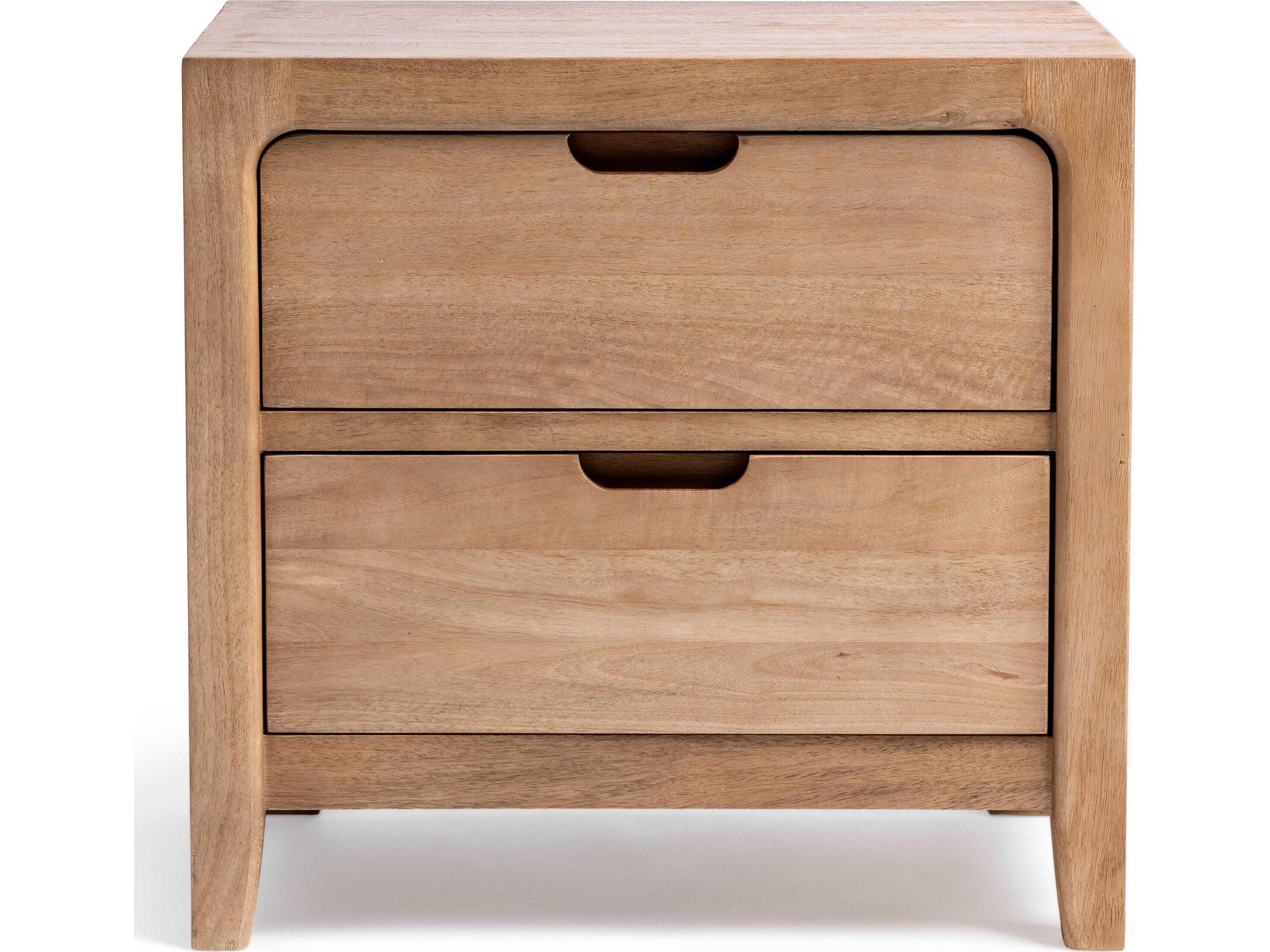 Classic Home Laguna 2-Drawers Natural Mango Wood Nightstand
