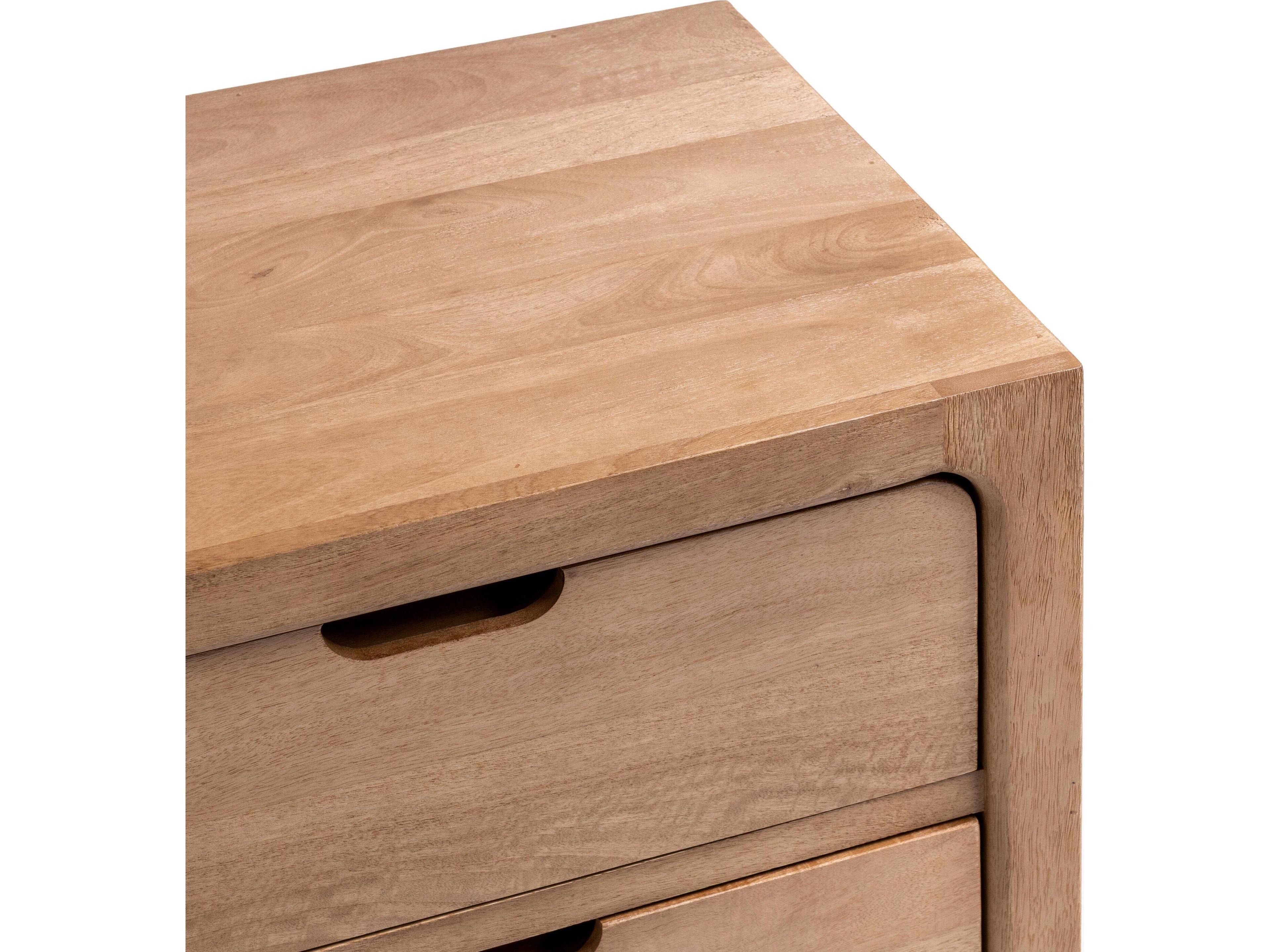 Classic Home Laguna 2-Drawers Natural Mango Wood Nightstand