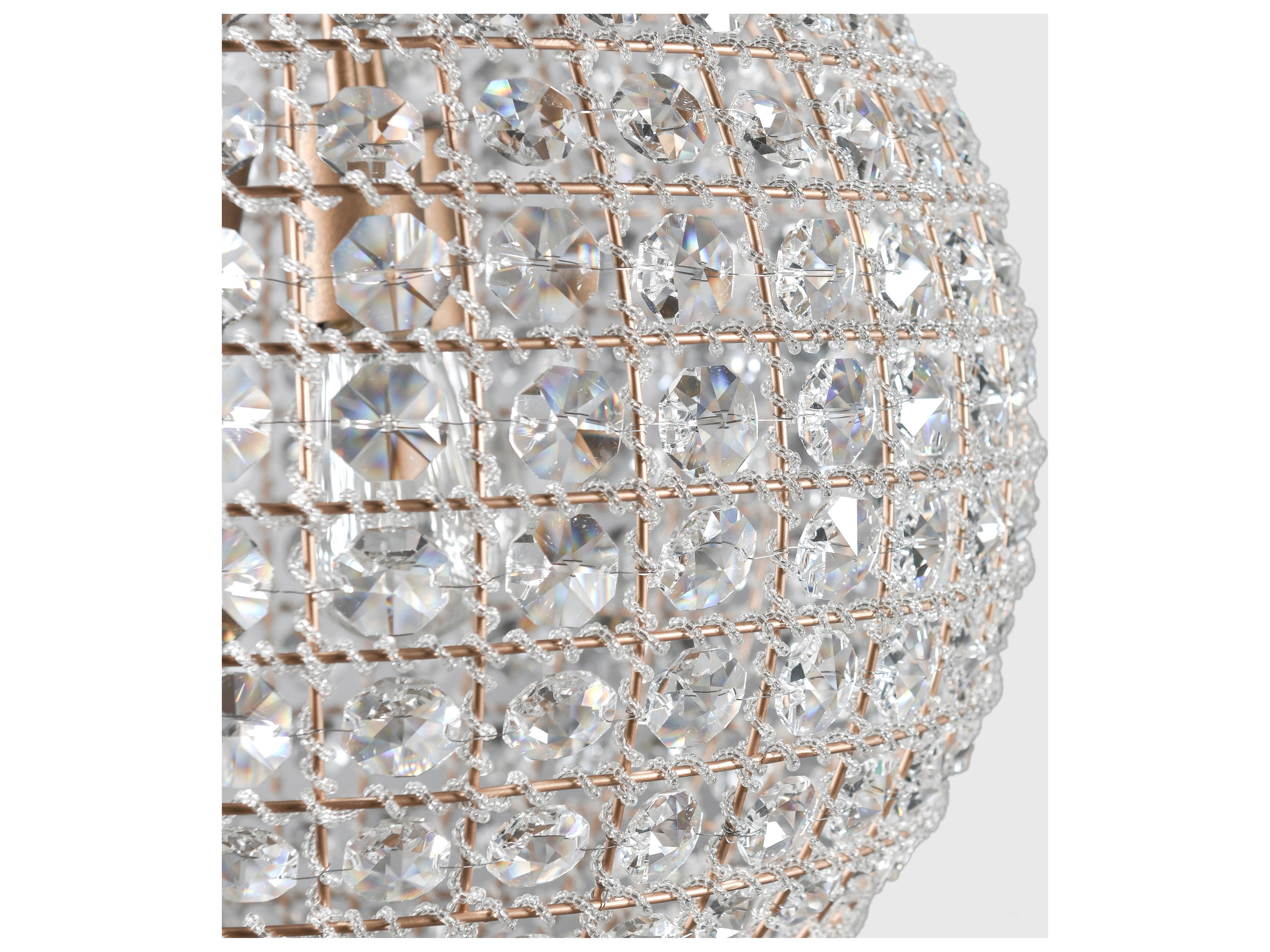 Classic Home Allesandria 3-Light Gold Clear Crystal Globe Chandelier