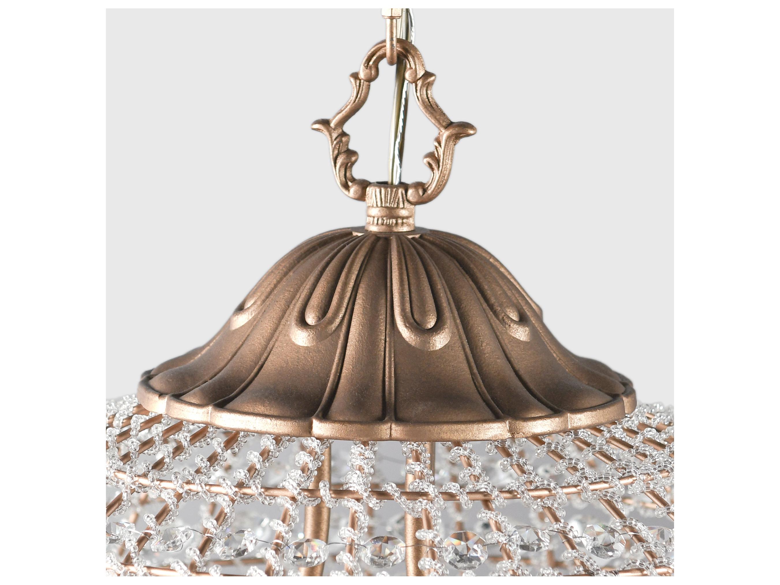 Classic Home Allesandria 3-Light Gold Clear Crystal Globe Chandelier