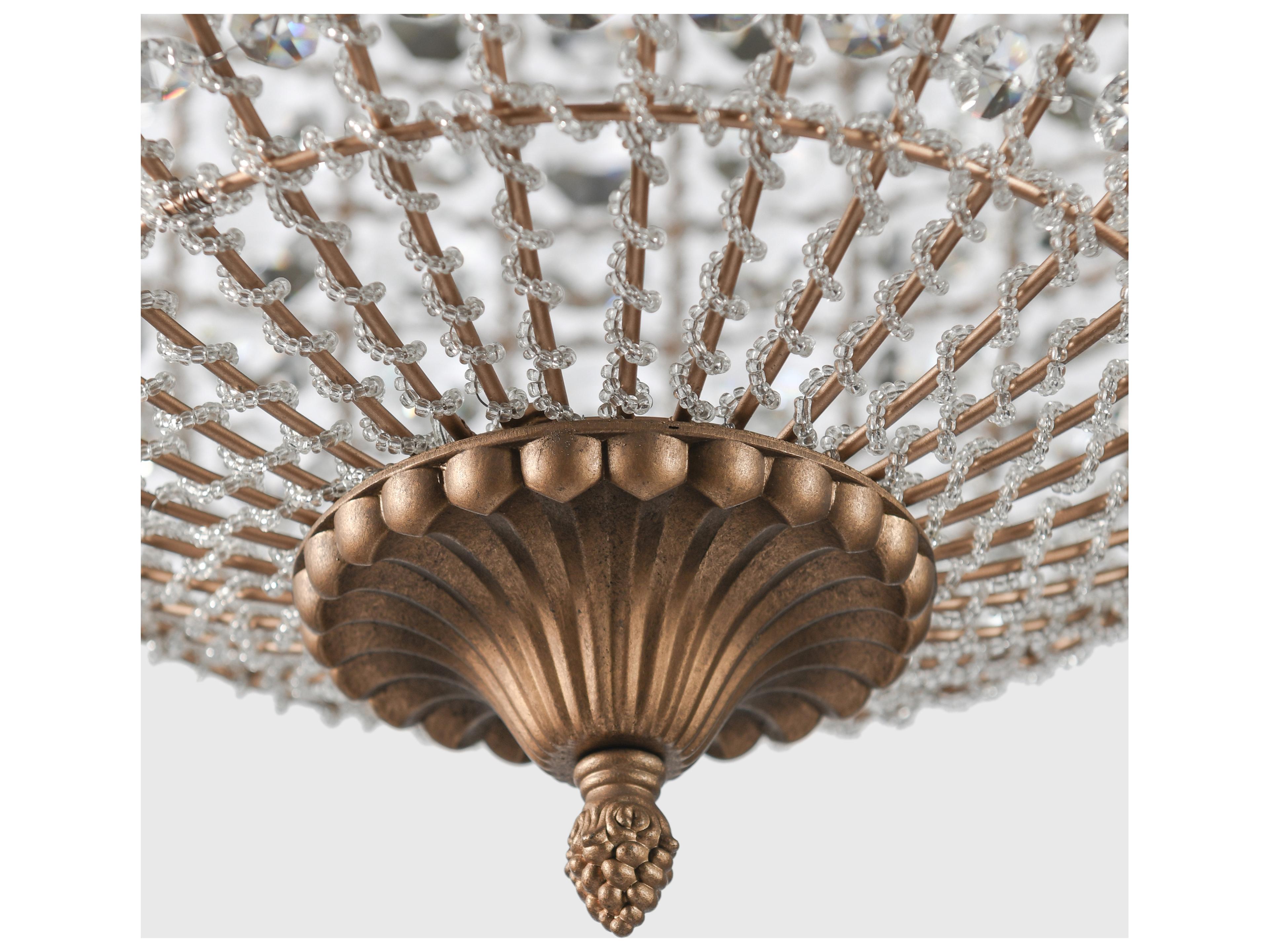 Classic Home Allesandria 3-Light Gold Clear Crystal Globe Chandelier