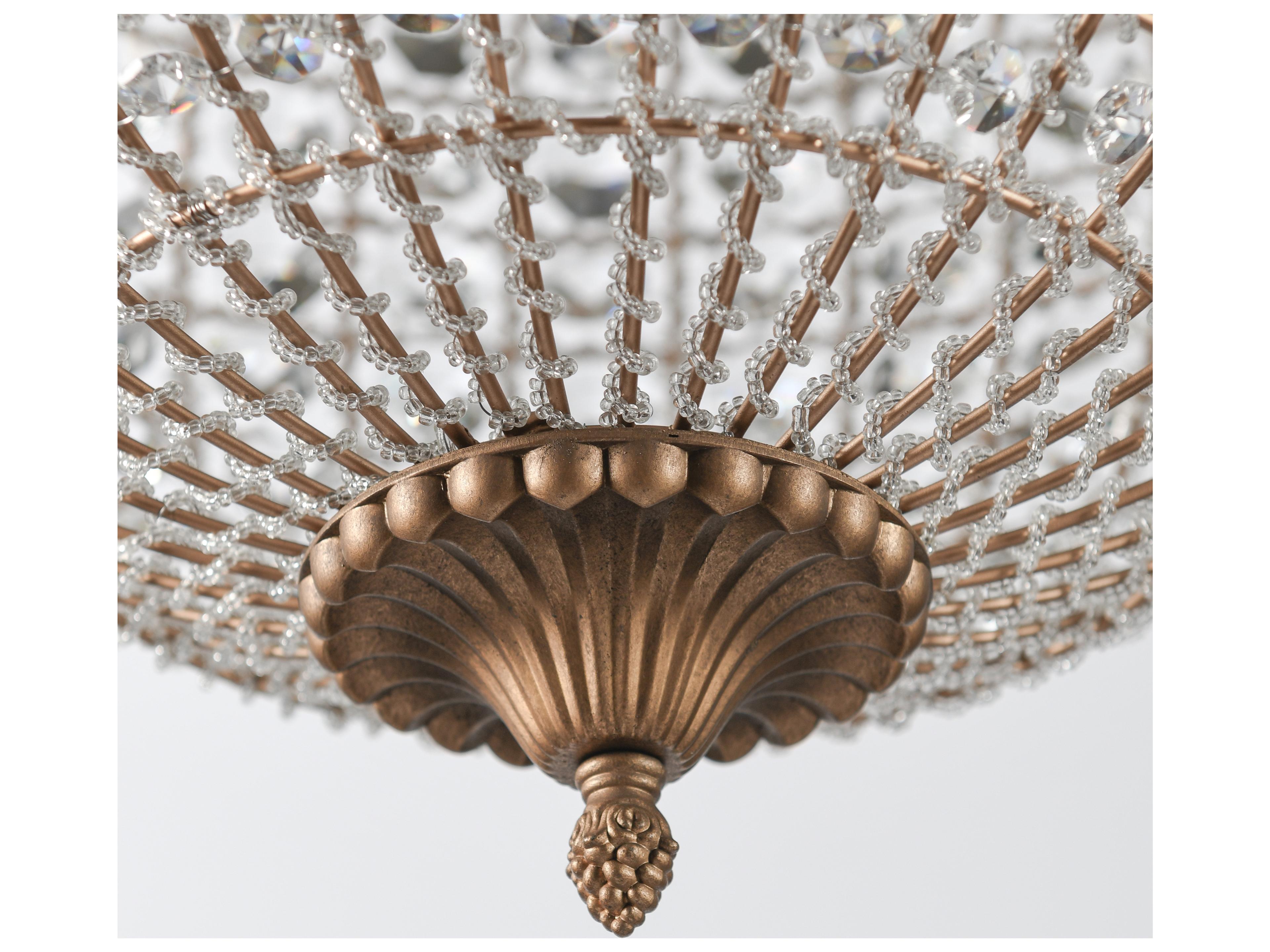 Classic Home Allesandria 3-Light Gold Clear Crystal Globe Chandelier