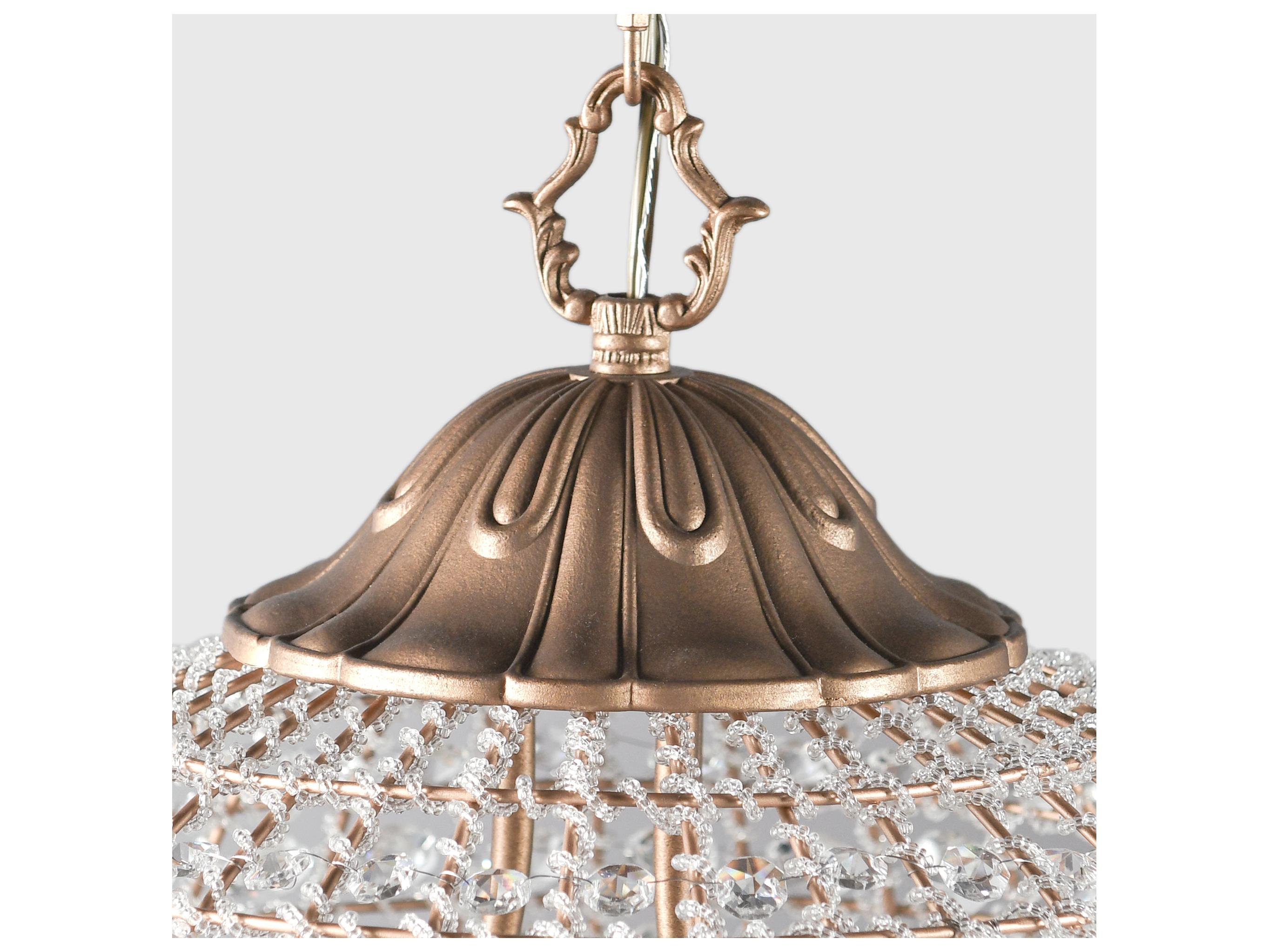 Classic Home Allesandria 3-Light Gold Clear Crystal Globe Chandelier
