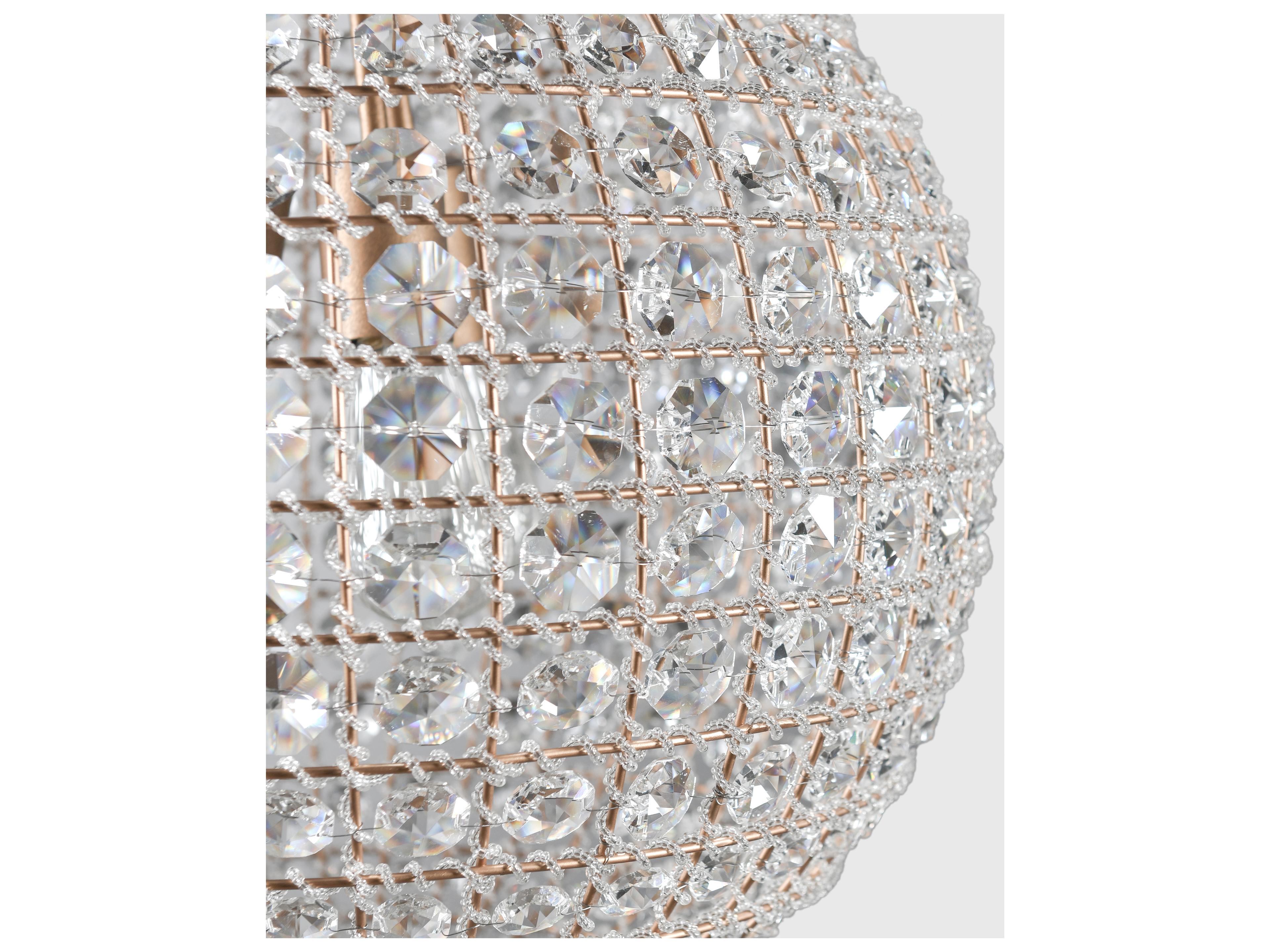 Classic Home Allesandria 3-Light Gold Clear Crystal Globe Chandelier