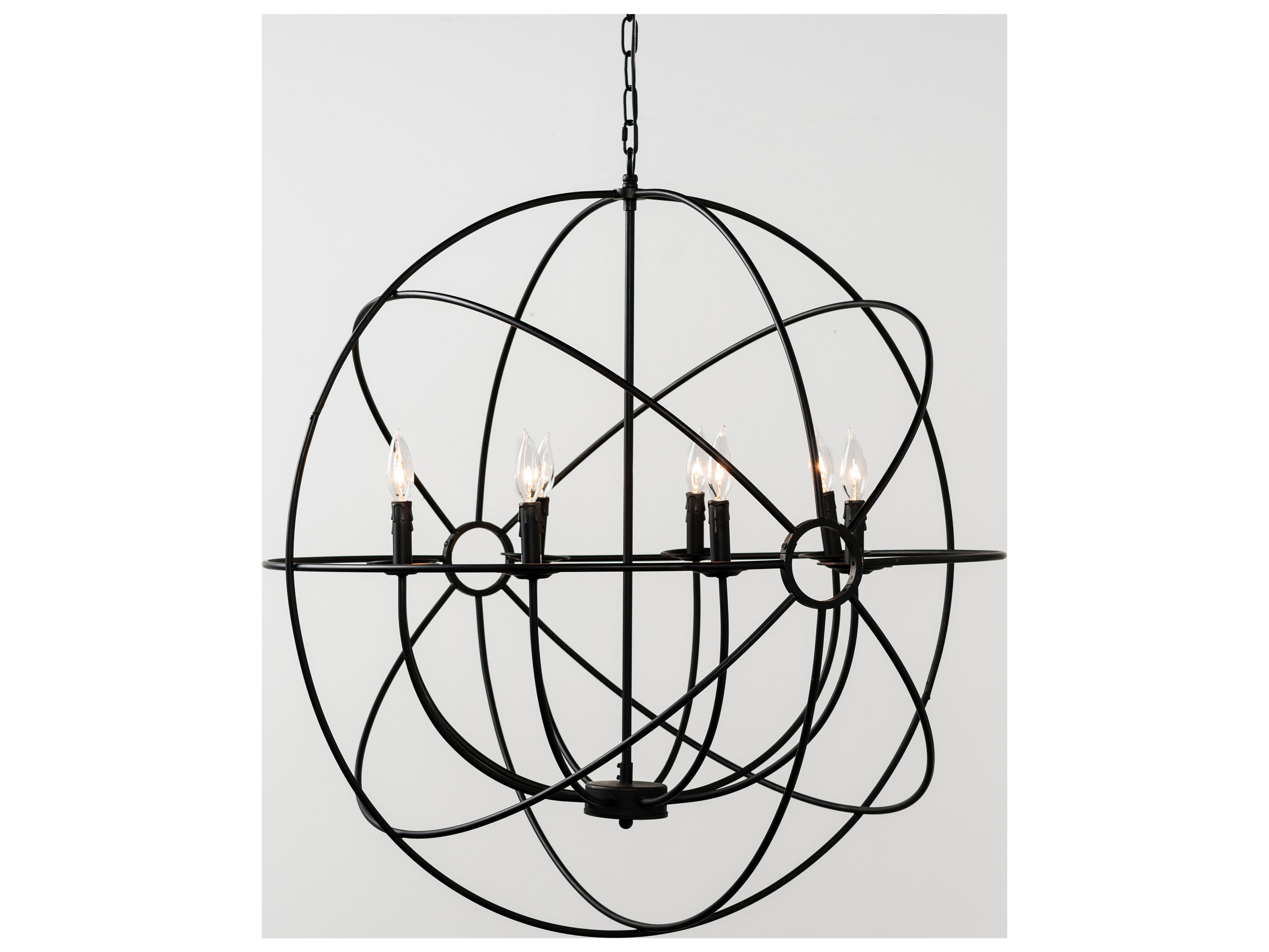 Classic Home Voltaire 8-Light Black Geometric Chandelier