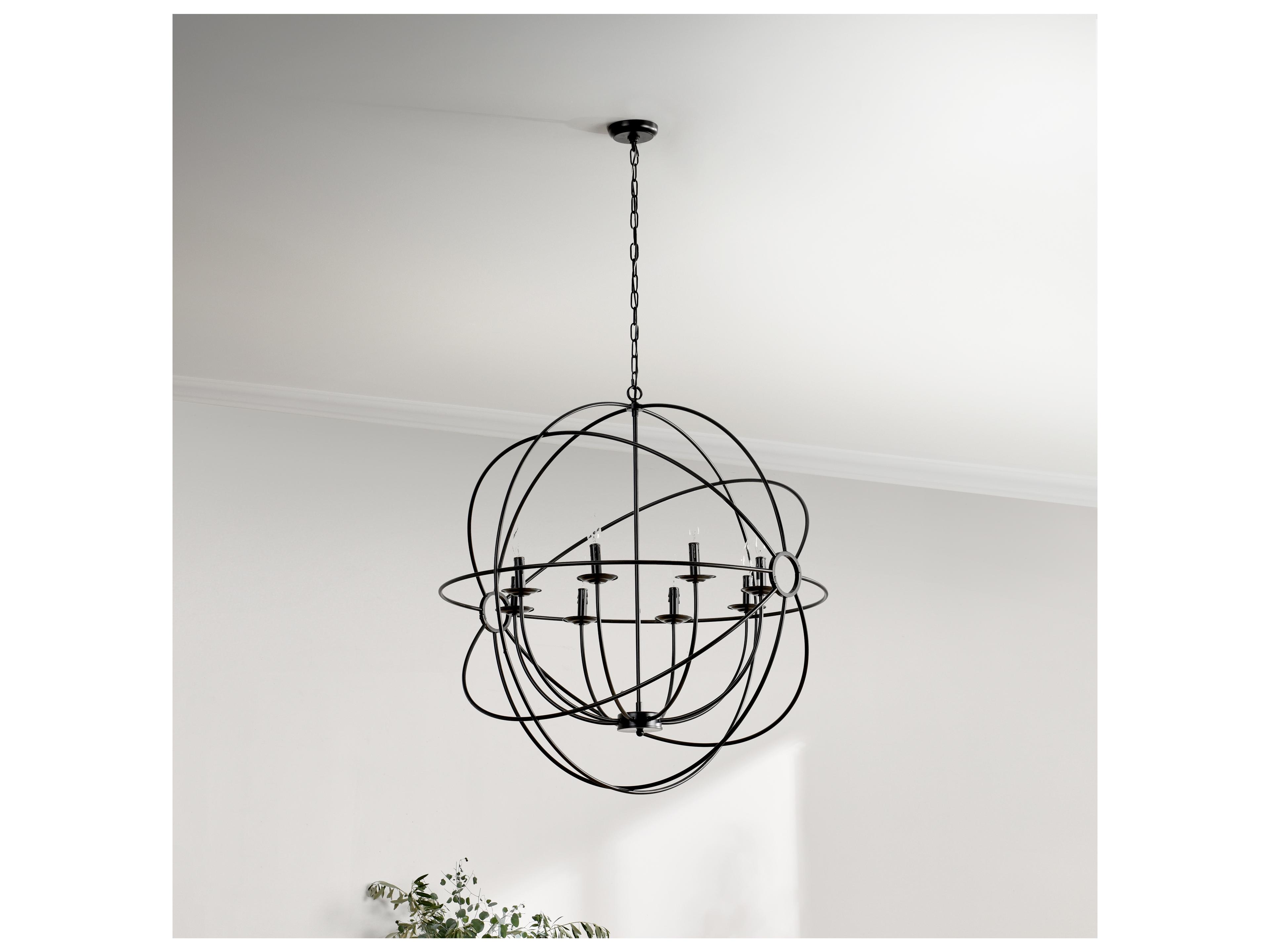 Classic Home Voltaire 8-Light Black Geometric Chandelier