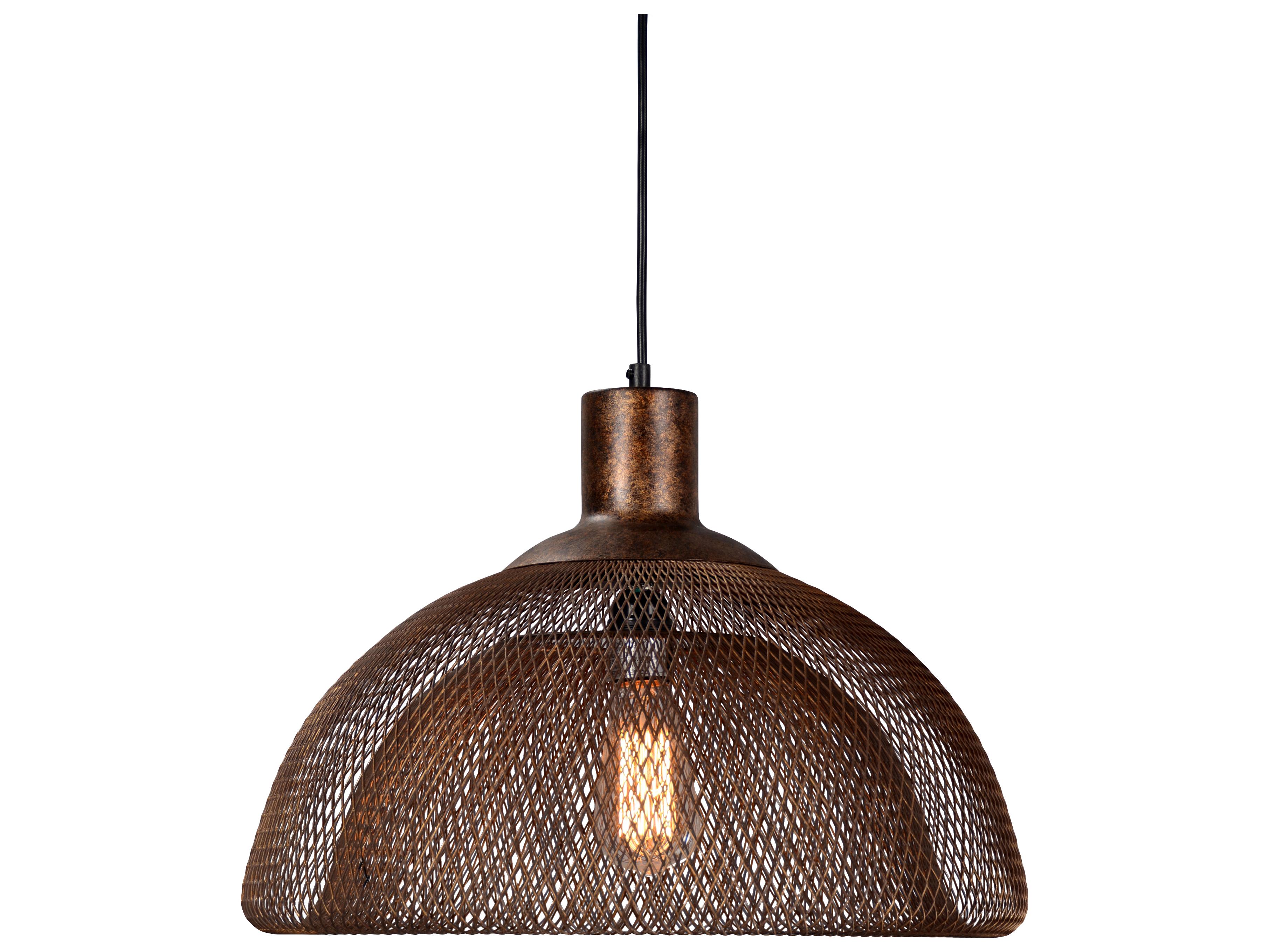 Classic Home Polaris 1-Light Rustic Bronze Bowl Pendant