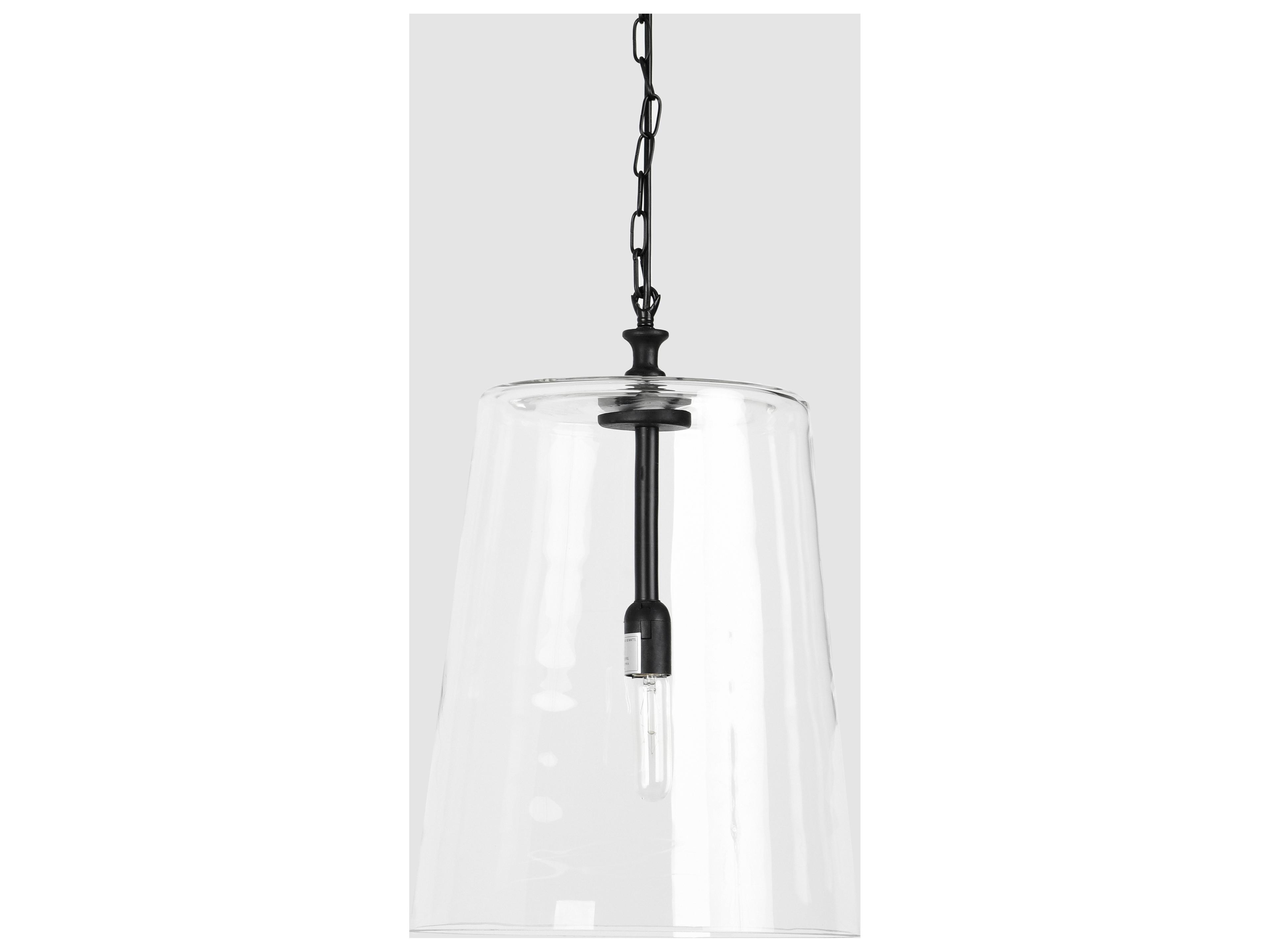 Classic Home Jolee 1-Light Matt Black Glass Pendant