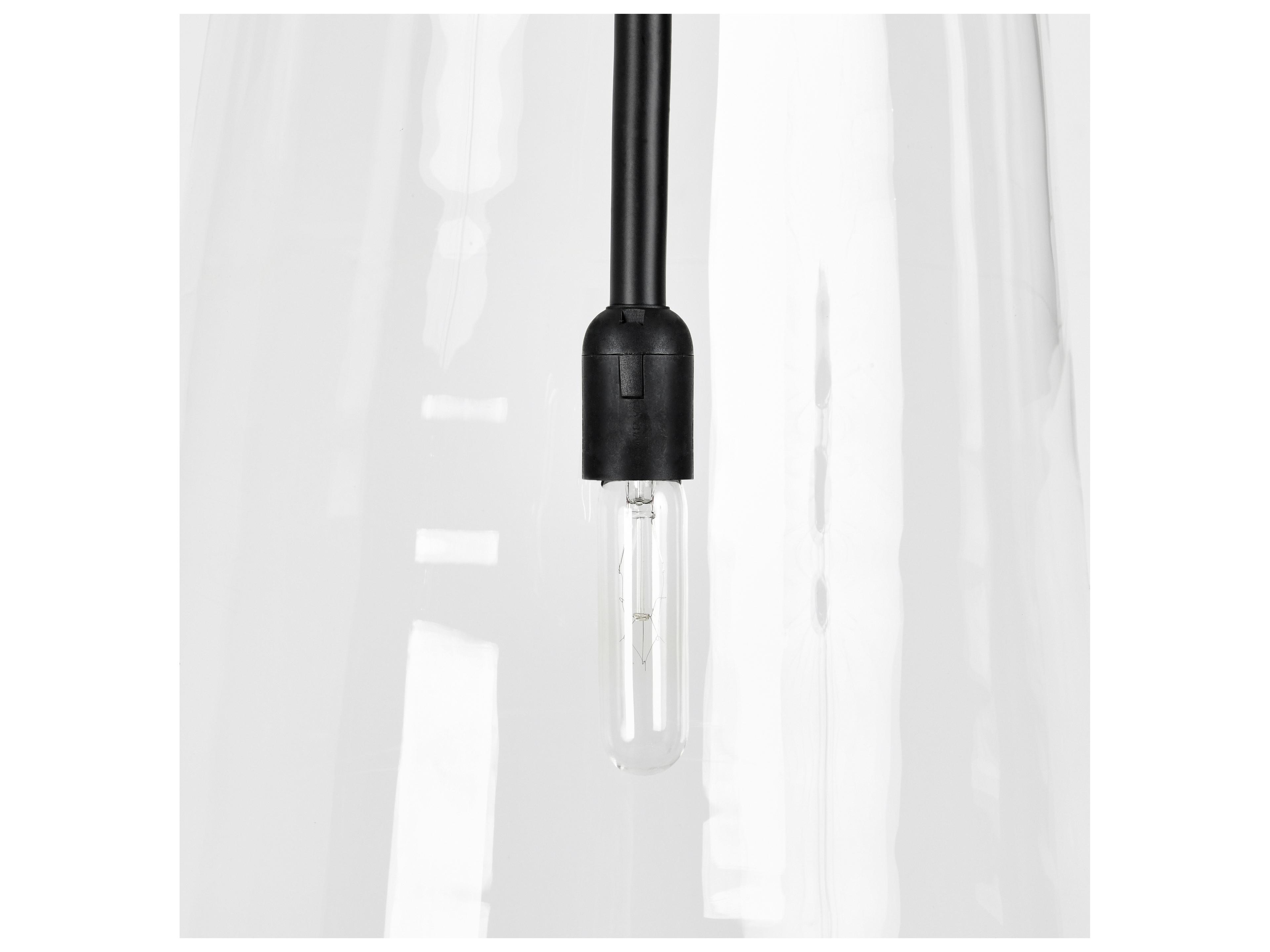 Classic Home Jolee 1-Light Matt Black Glass Pendant