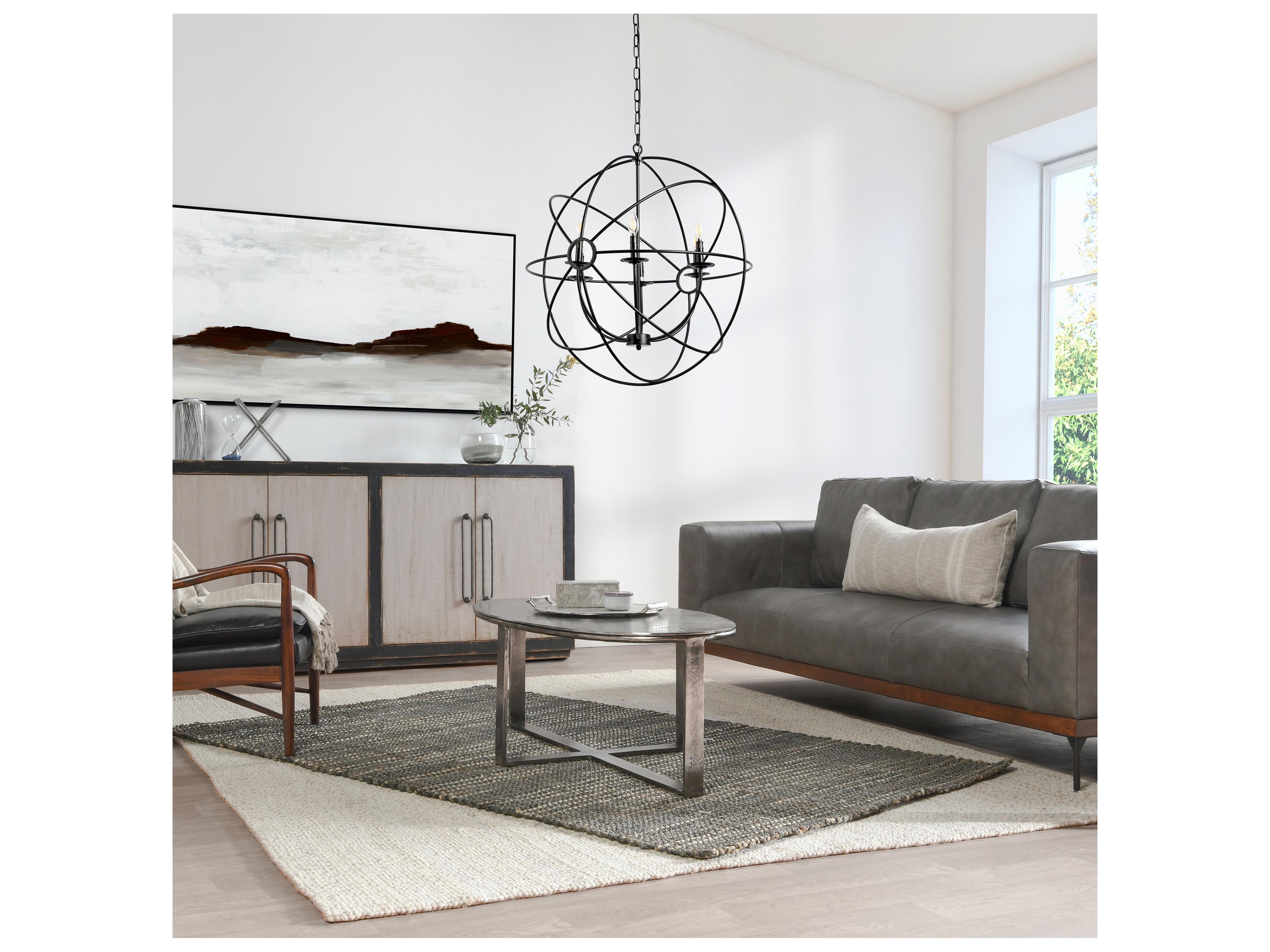 Classic Home Voltaire 6-Light Black Geometric Chandelier