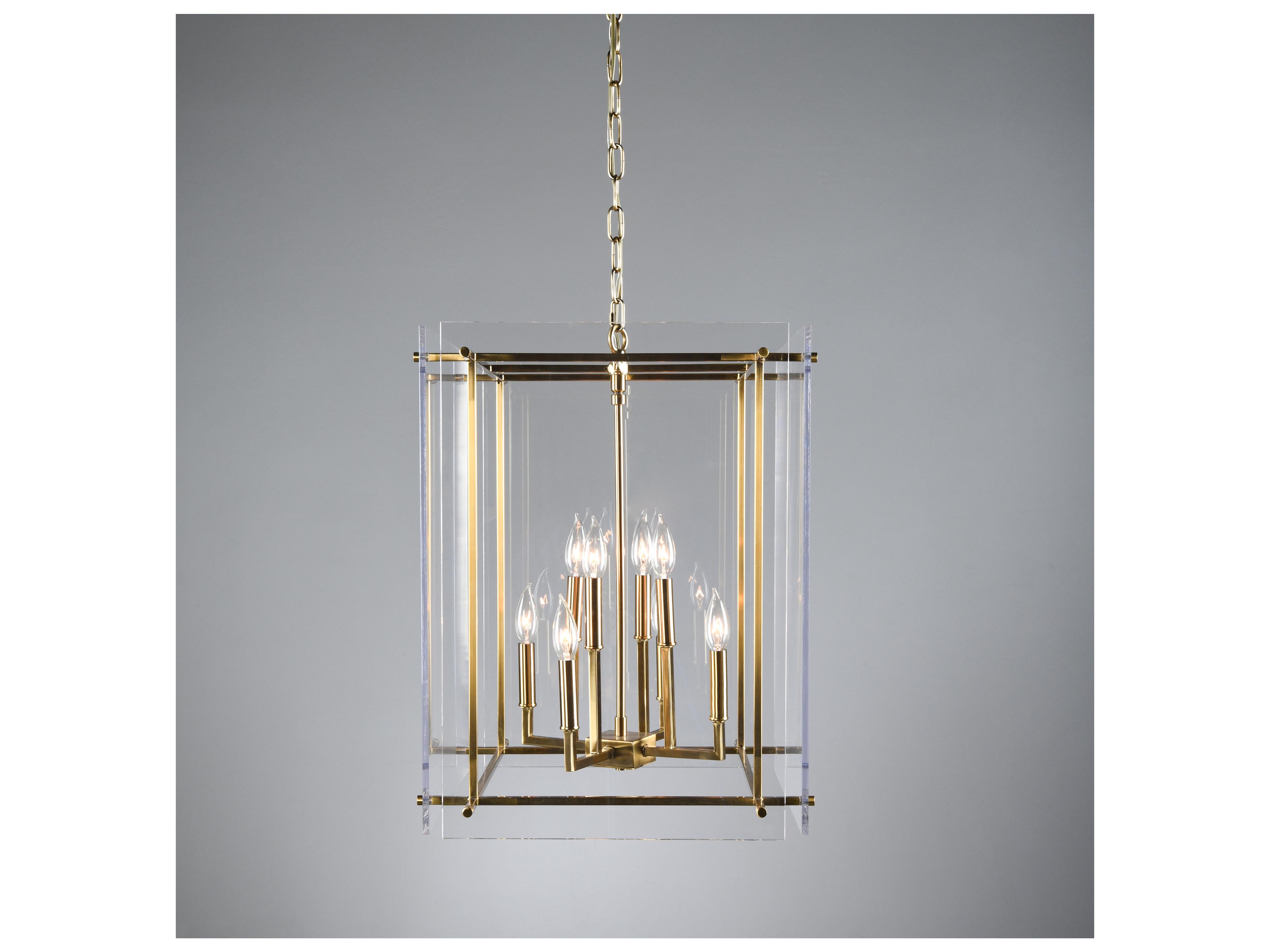 Classic Home Lena 8-Light Gold Clear Lantern Chandelier