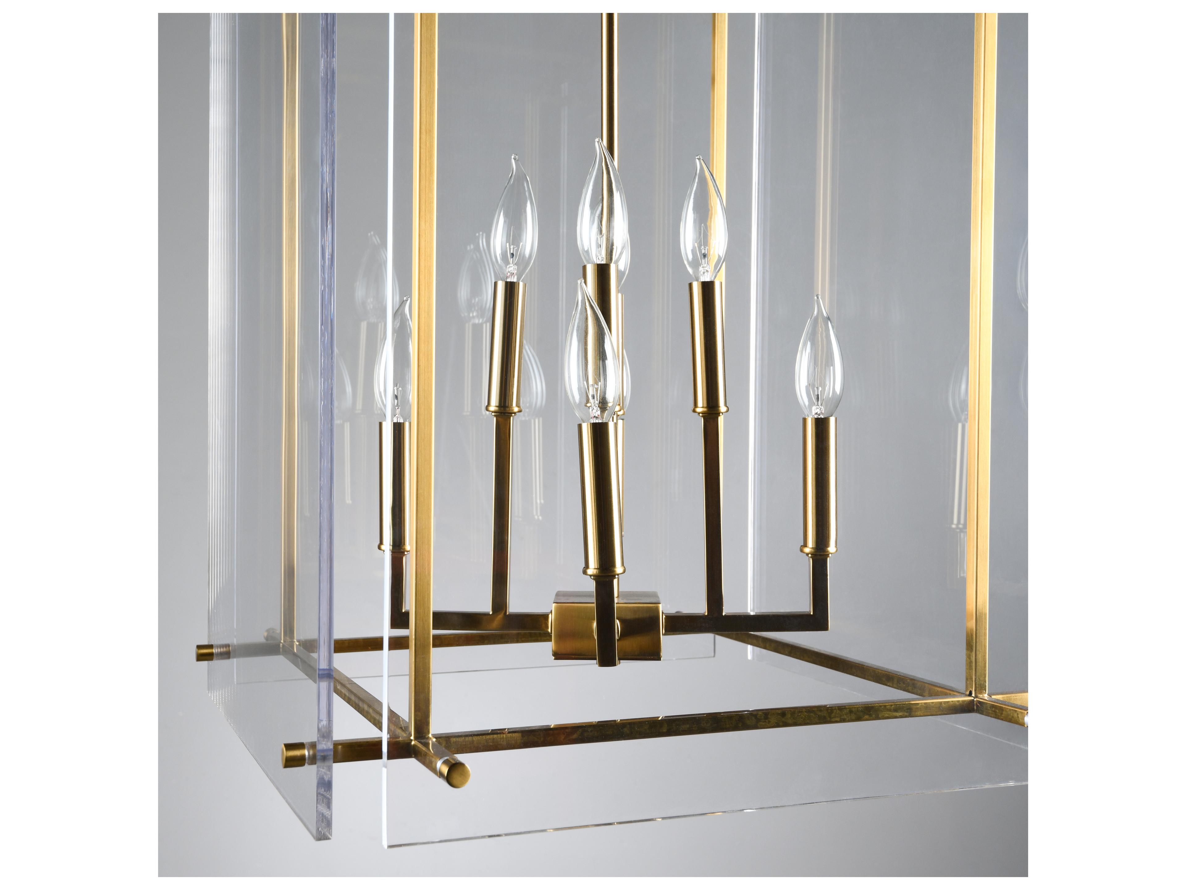 Classic Home Lena 8-Light Gold Clear Lantern Chandelier
