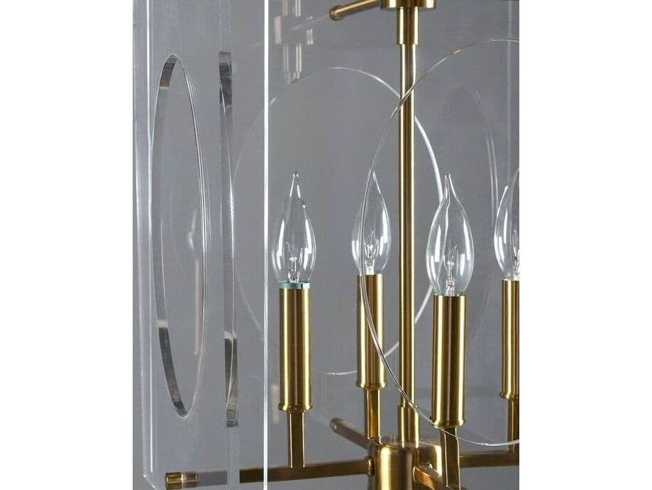 Classic Home Tessa 4-Light Clear Brass Geometric Chandelier