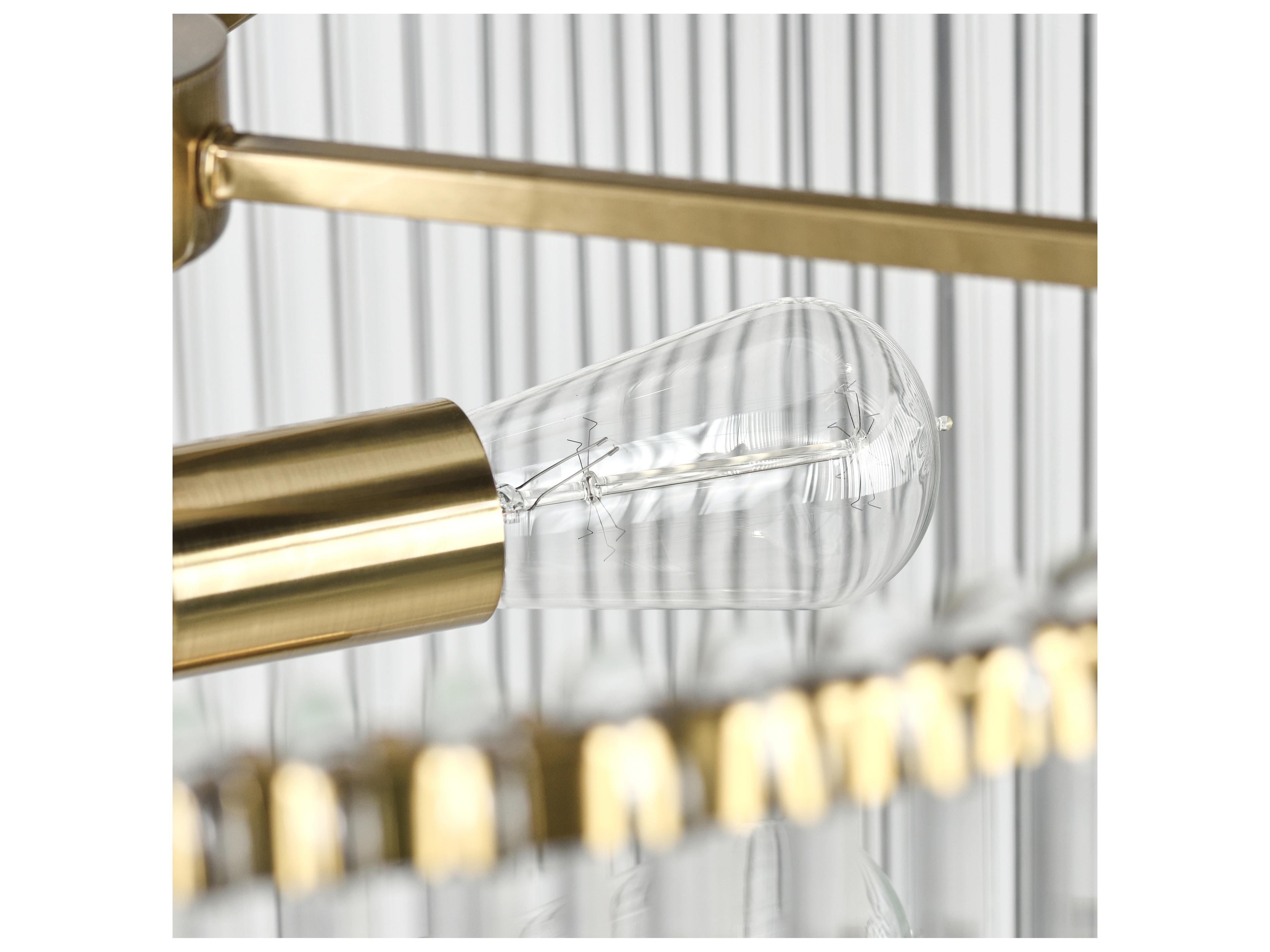 Classic Home Kaela 6-Light Gold Clear Cylinder Chandelier