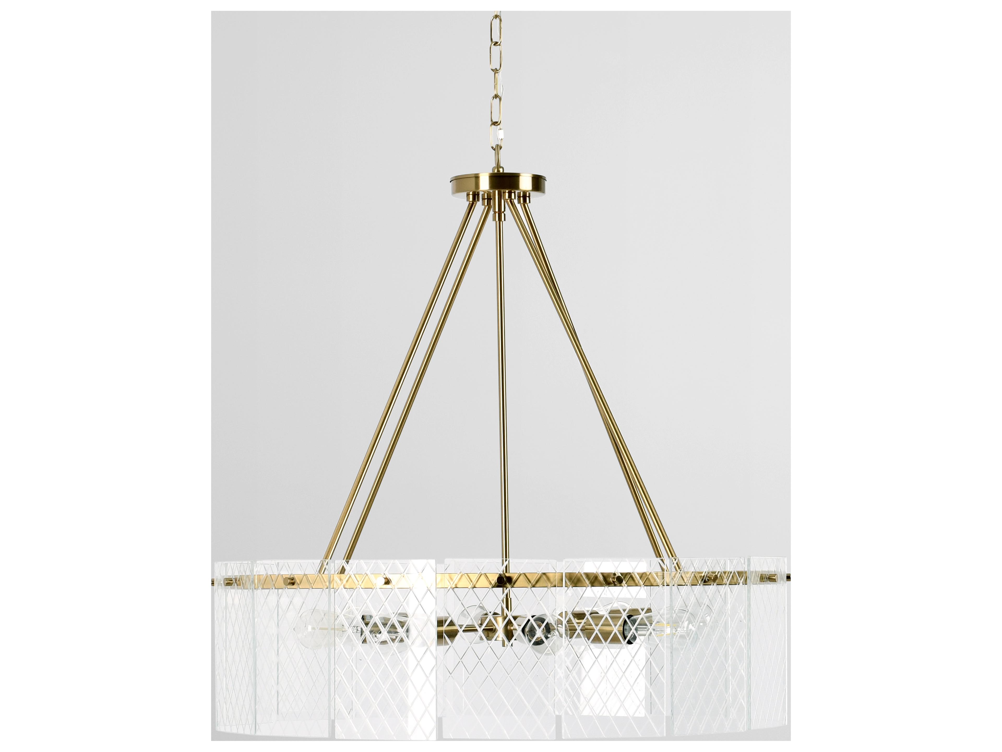 Classic Home Apfel 8-Light Gold Cylinder Drum Chandelier
