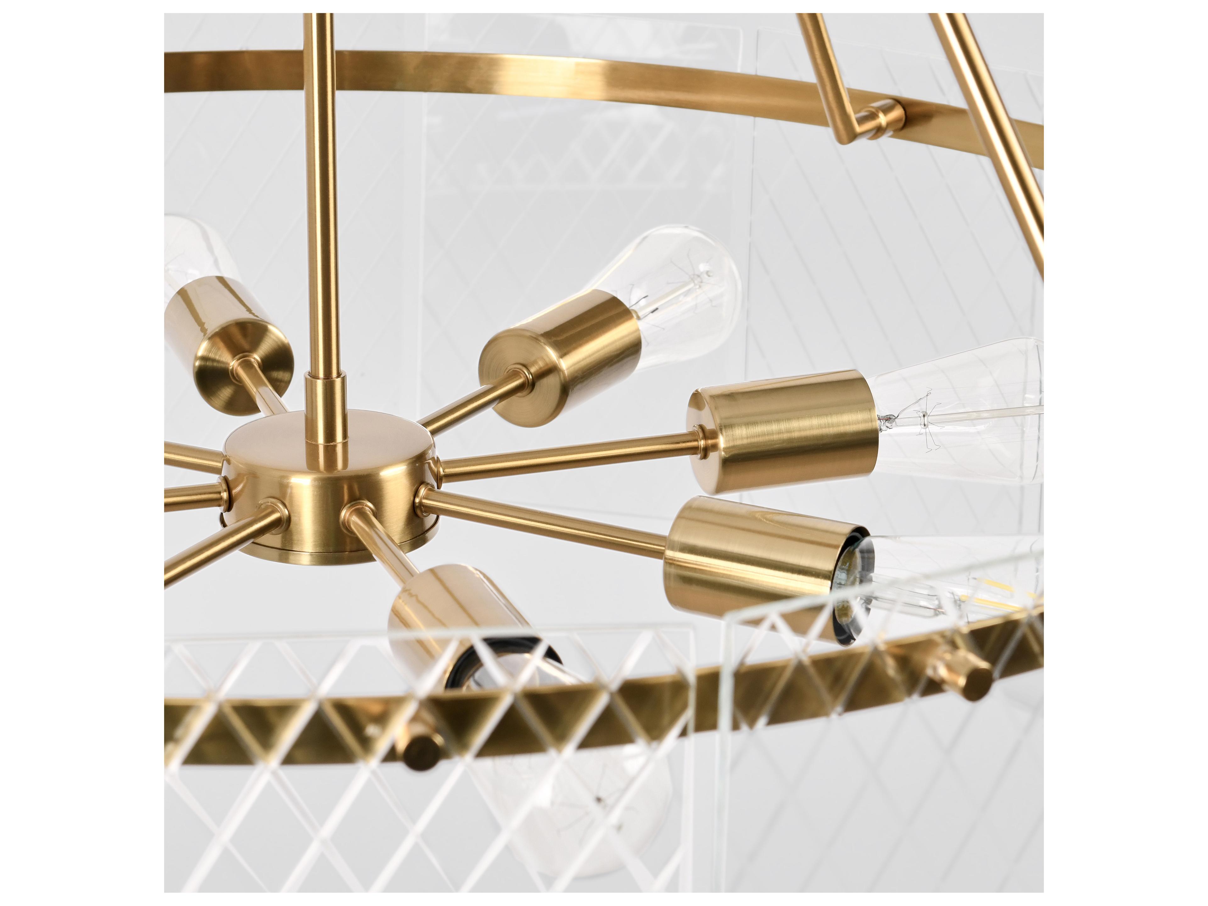 Classic Home Apfel 8-Light Gold Cylinder Drum Chandelier