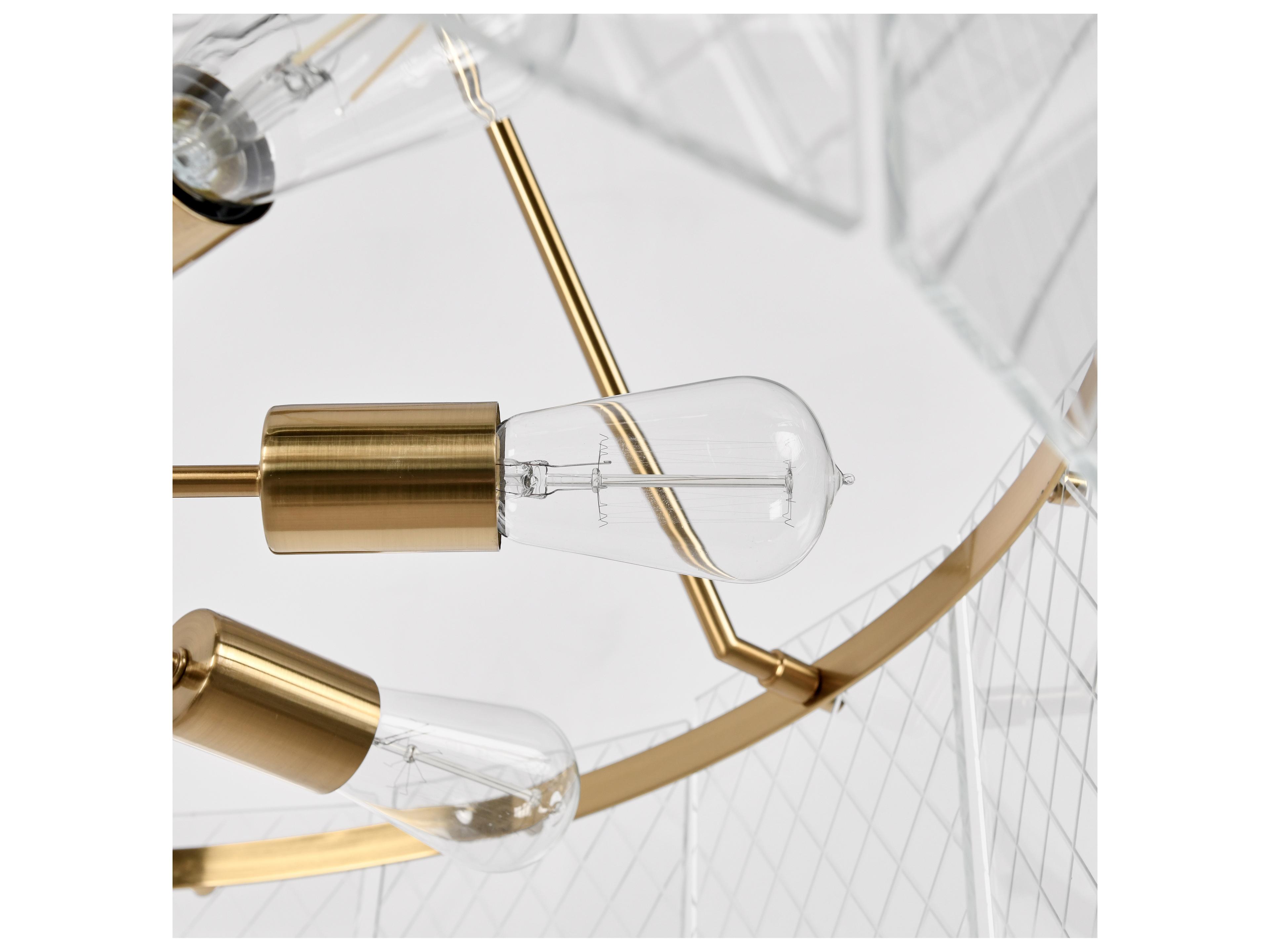 Classic Home Apfel 8-Light Gold Cylinder Drum Chandelier