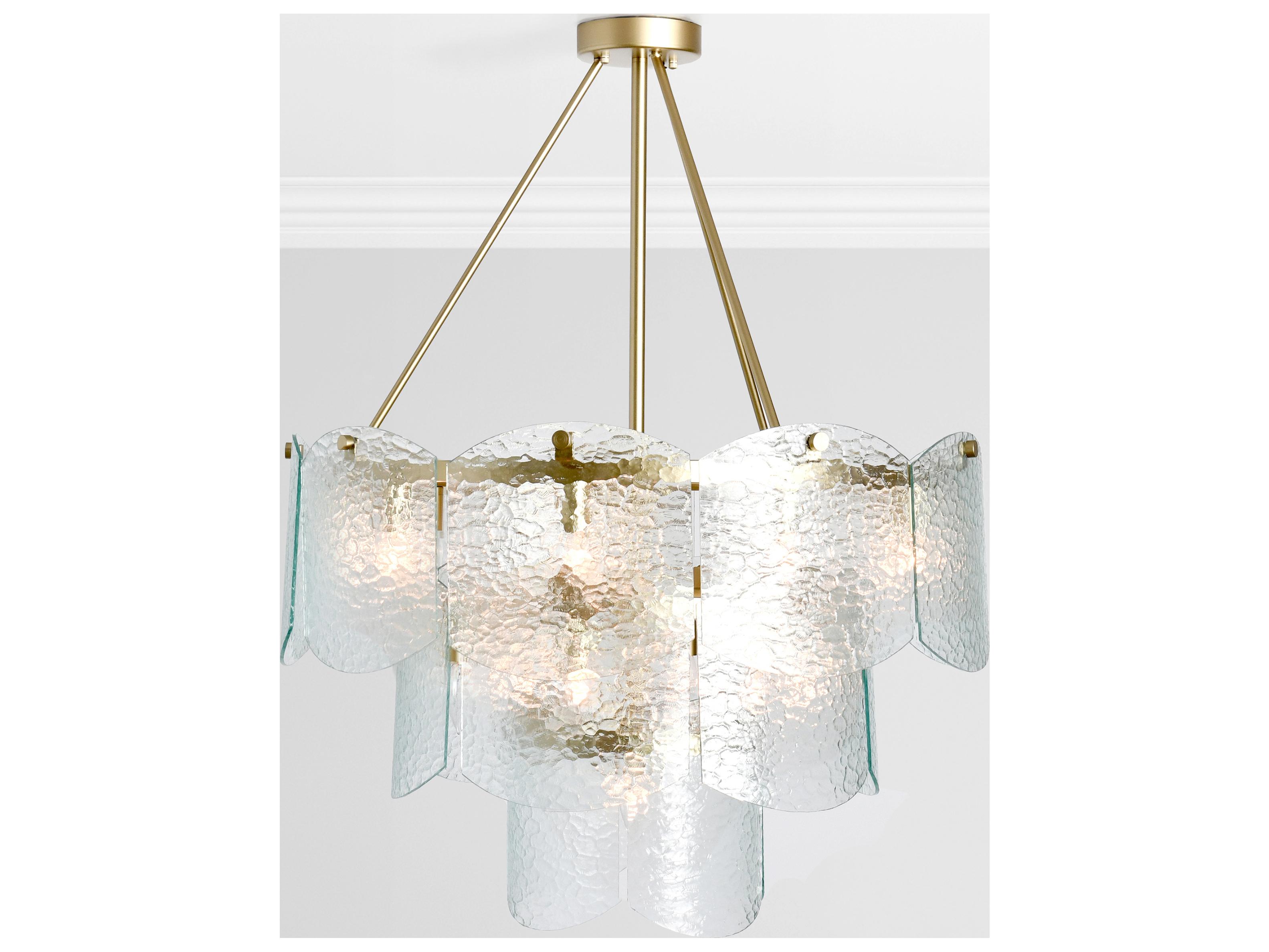 Classic Home Theresa 16-Light Gold Glass Chandelier