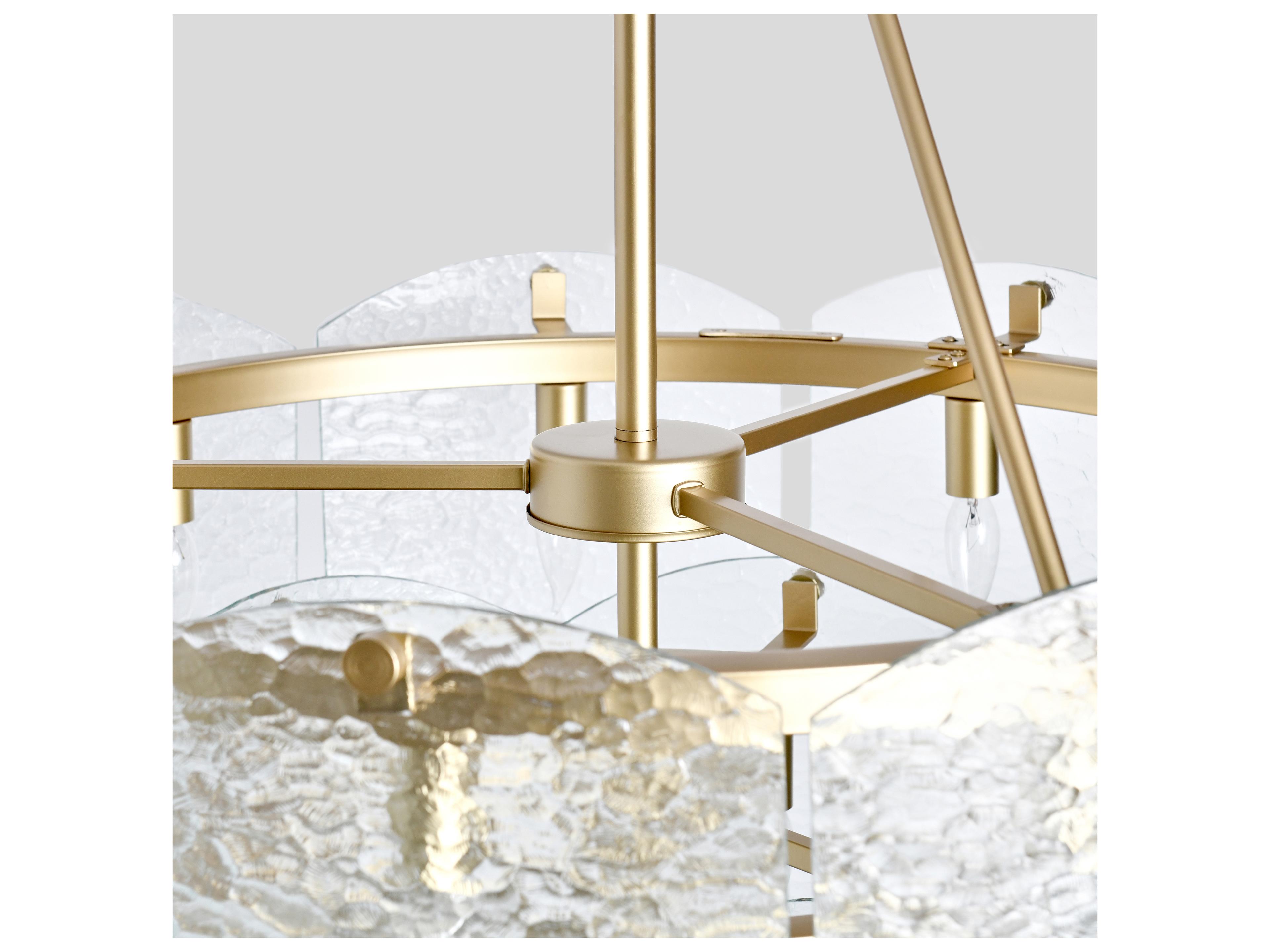 Classic Home Theresa 16-Light Gold Glass Chandelier