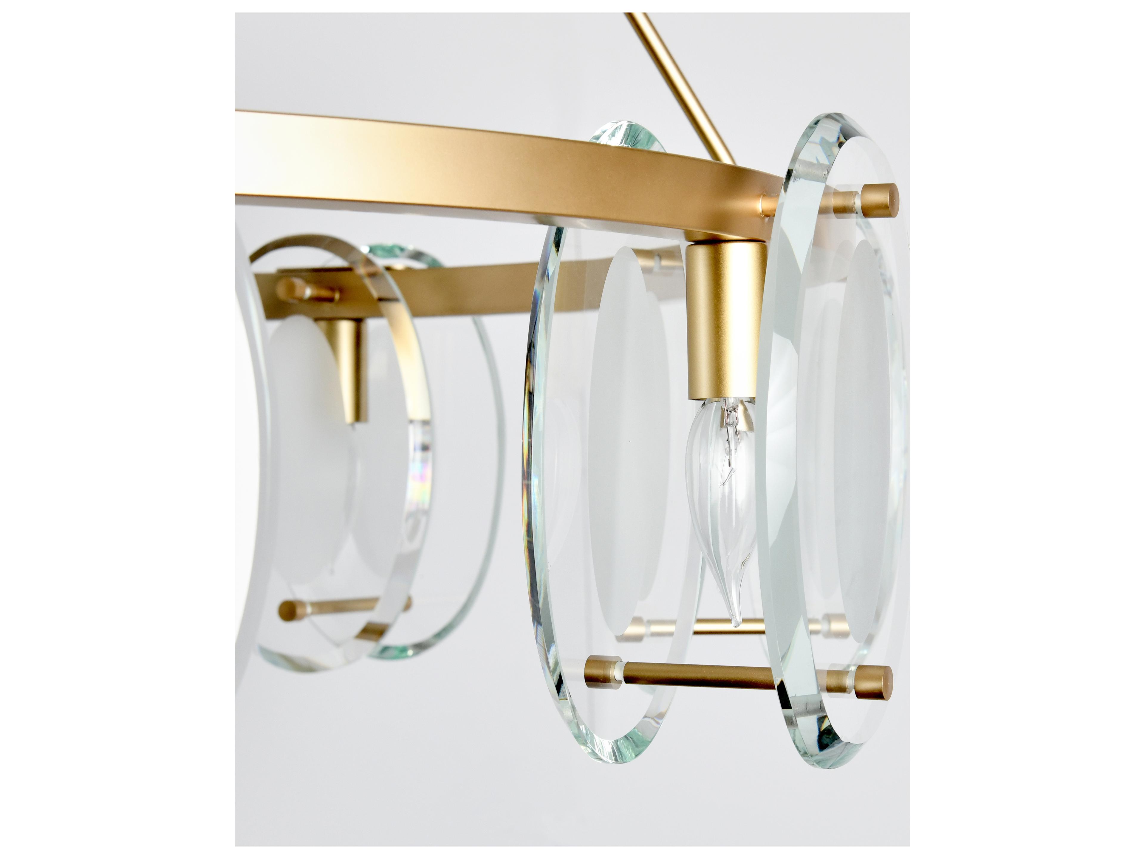 Classic Home Gina 8-Light Gold Glass Cylinder Chandelier