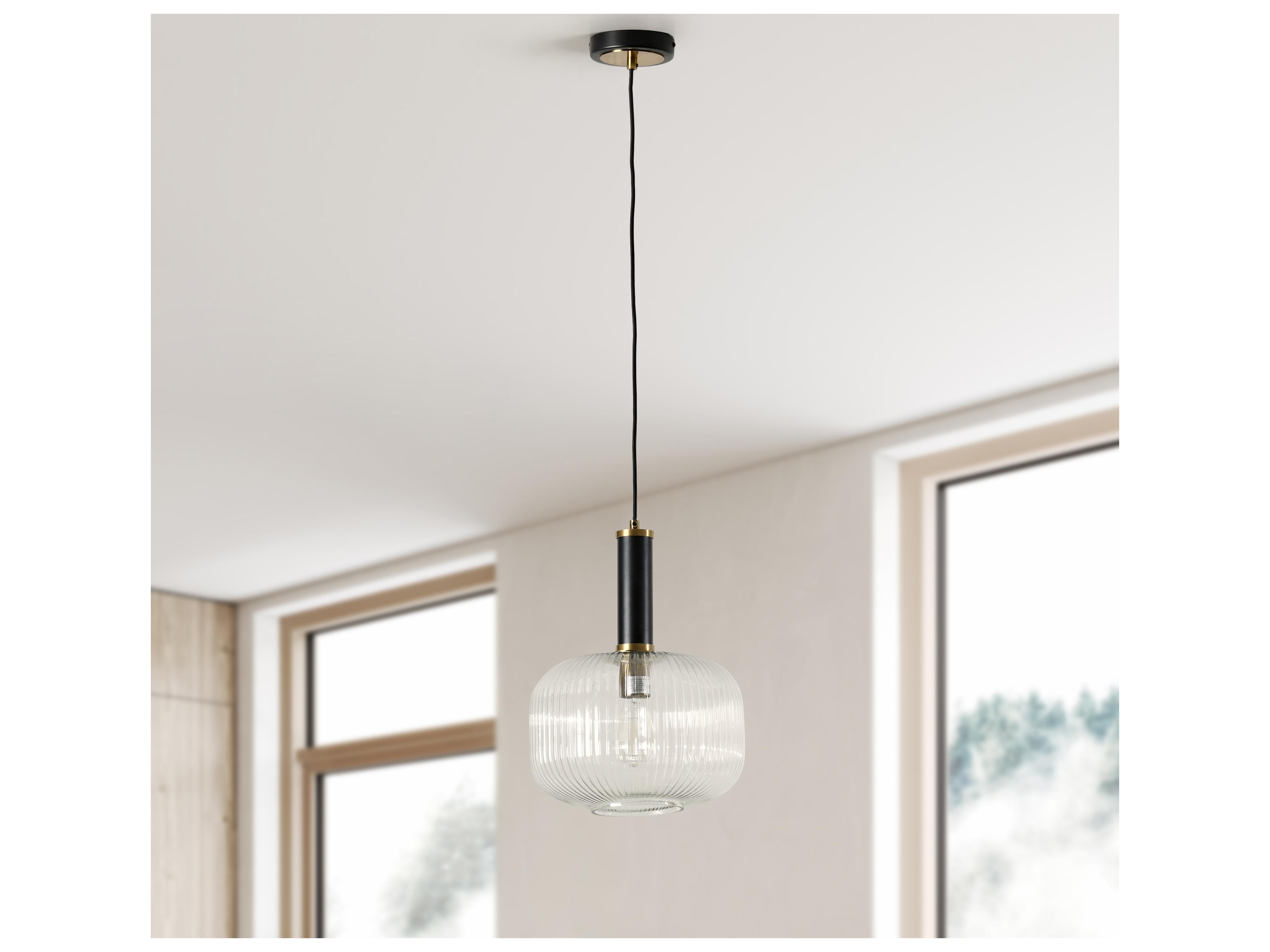 Classic Home Corey 1-Light Brass Clear Glass Dome Mini Pendant