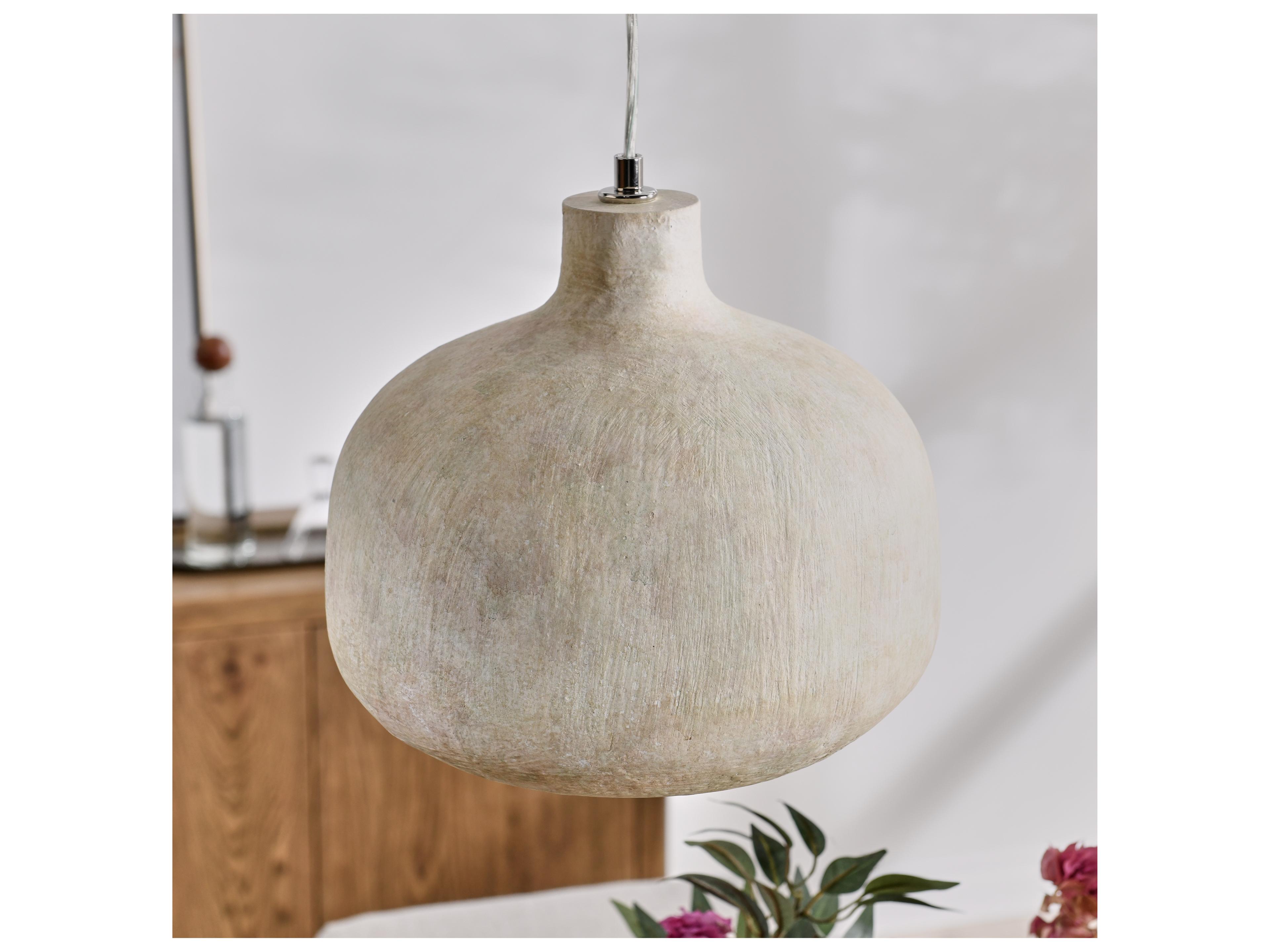 Classic Home Jodi 1-Light Antique White Gray Dome Mini Pendant