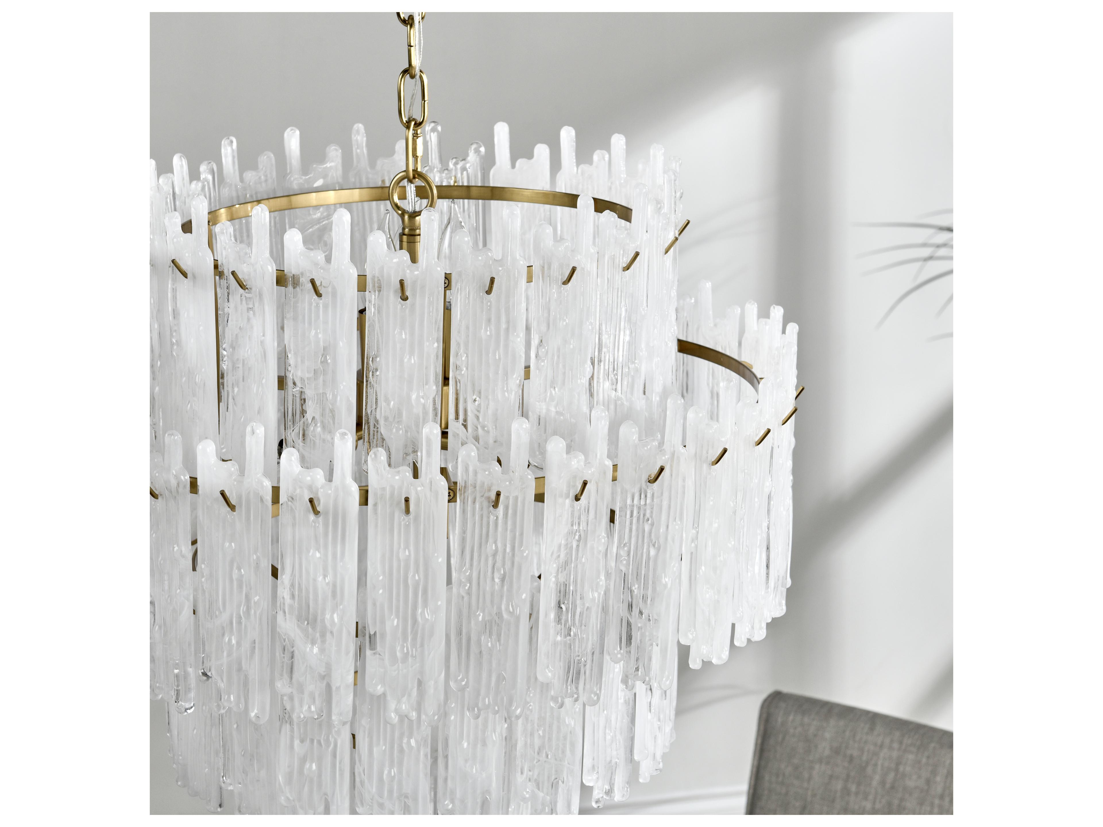Classic Home Everly 7-Light White Drum Tiered Chandelier