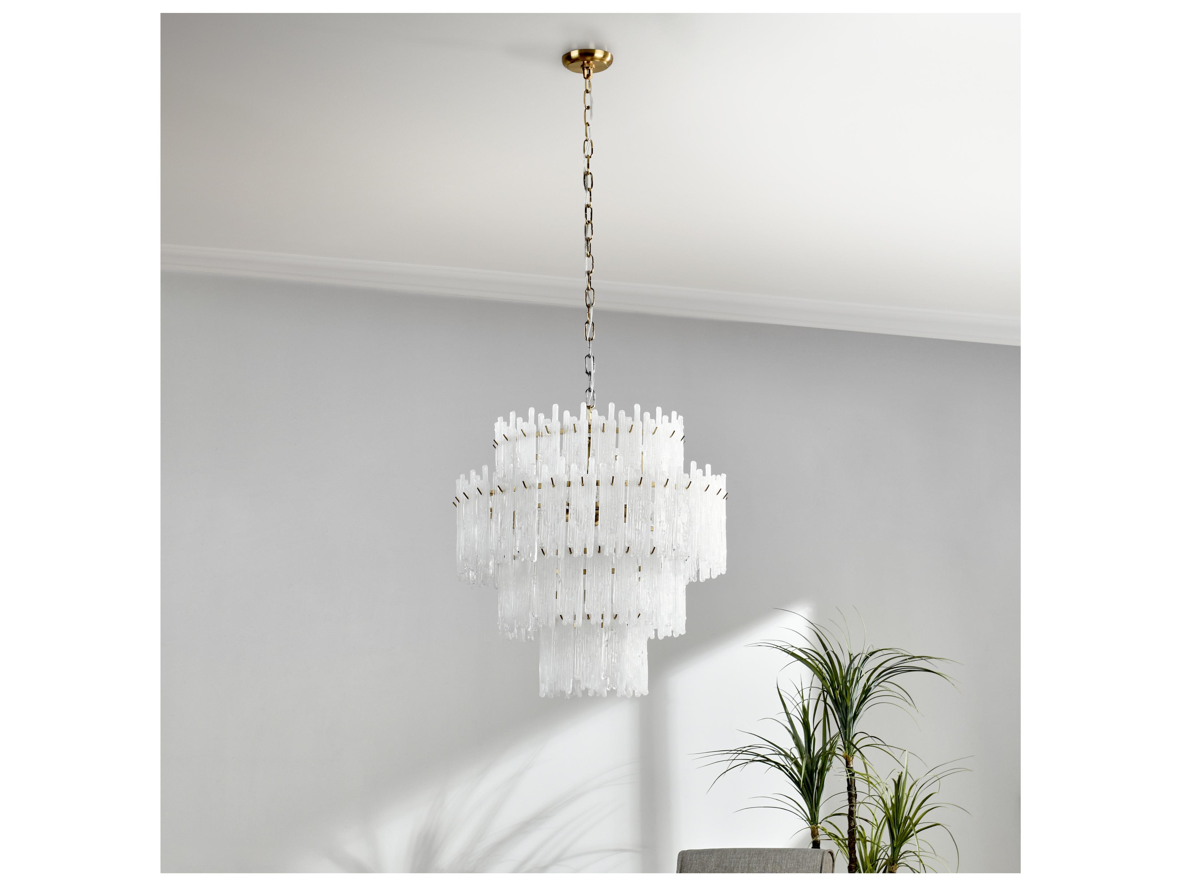Classic Home Everly 7-Light White Drum Tiered Chandelier