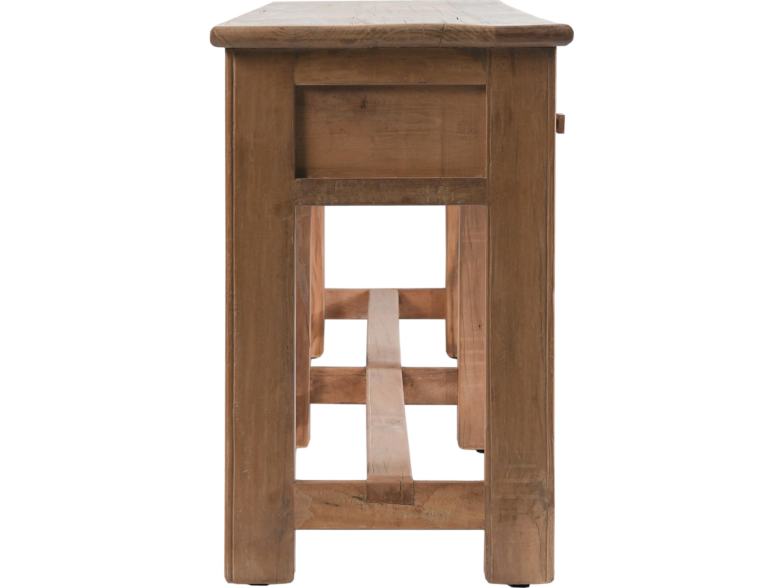 Classic Home Ezra Rectangular Wood Natural Console Table