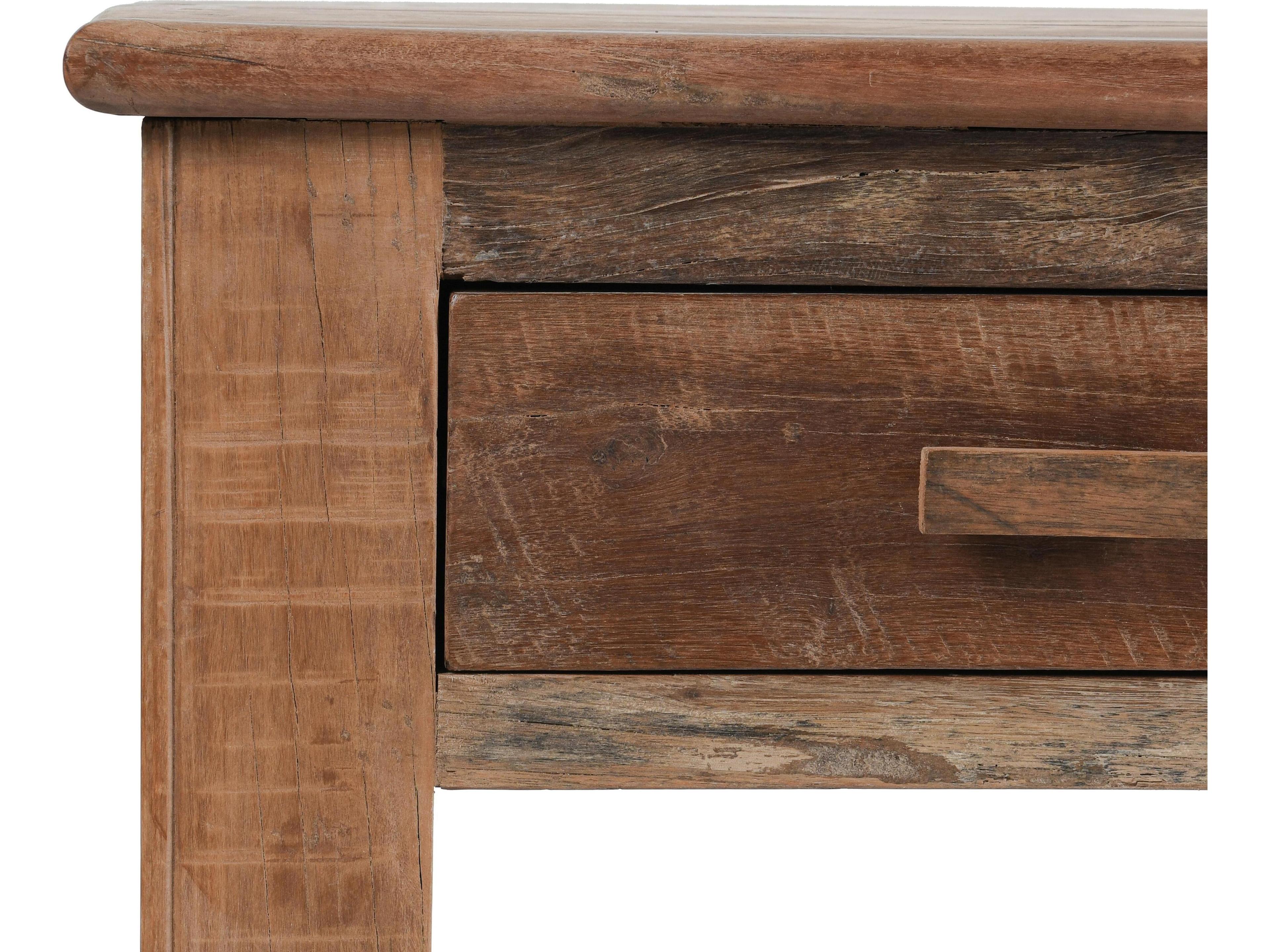 Classic Home Ezra Rectangular Wood Natural Console Table